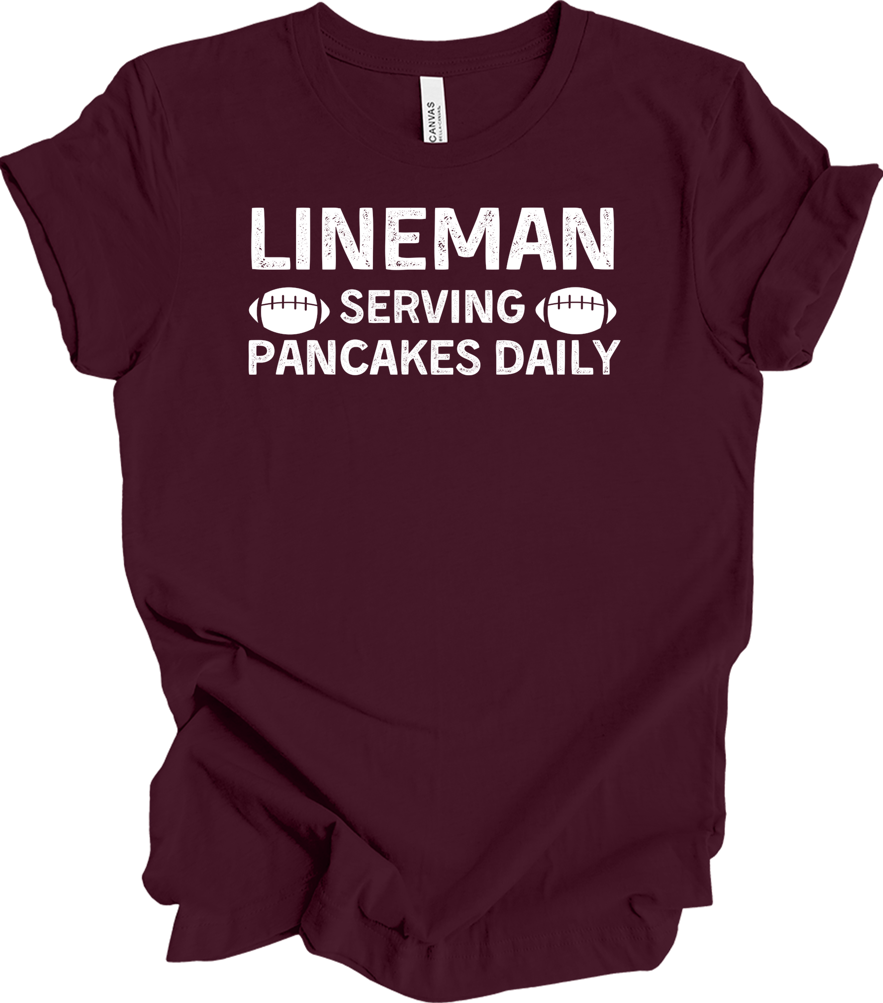Lineman Pancakes Daily T-Shirt in Maroon