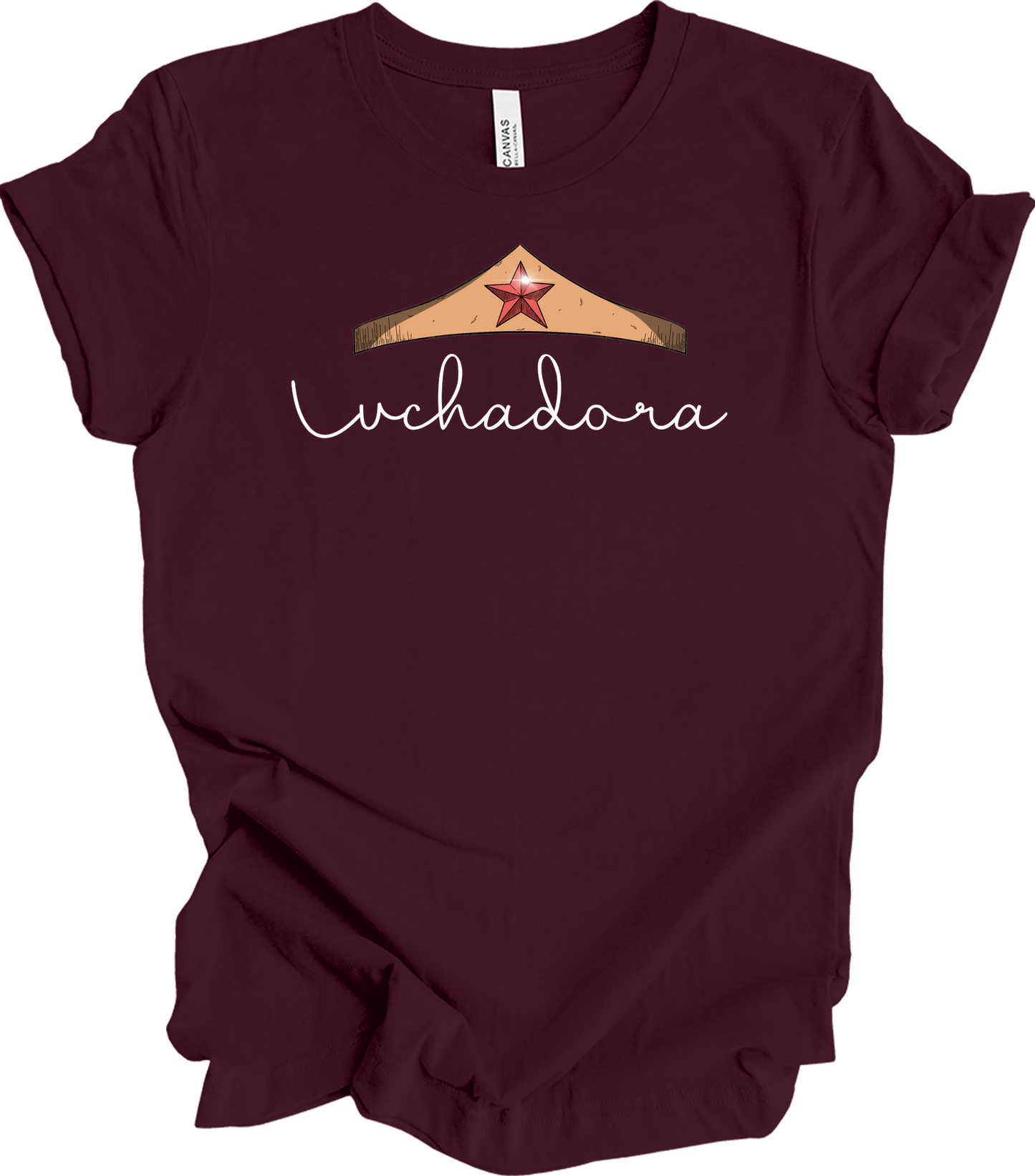 Wonder Woman Luchadora T-Shirt in Maroon
