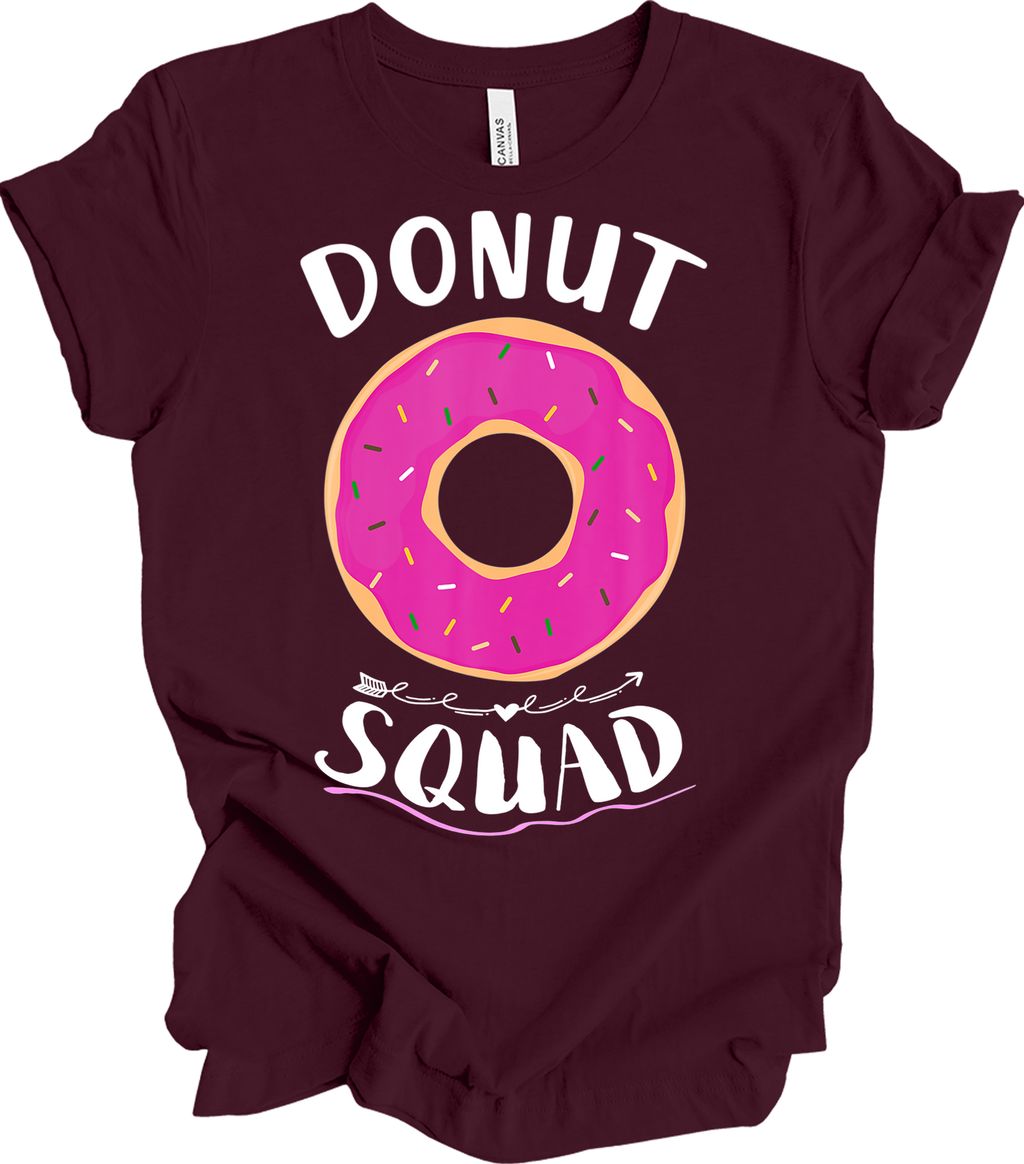 Donut Squad - Funny Foodie Gift T-Shirt in Maroon