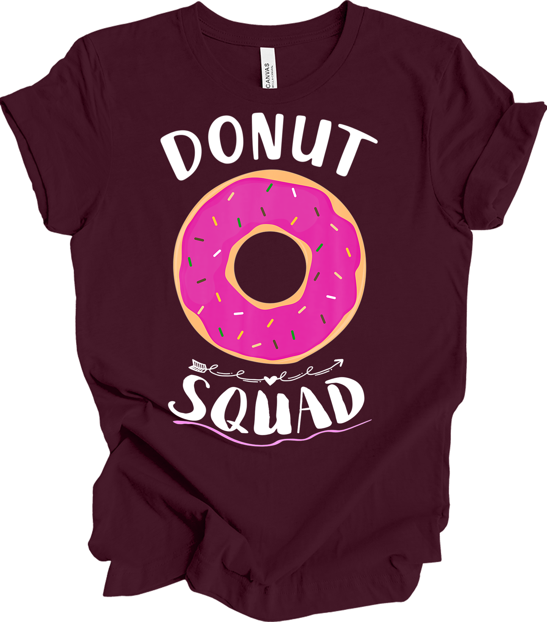 Donut Squad - Funny Foodie Gift T-Shirt in Maroon