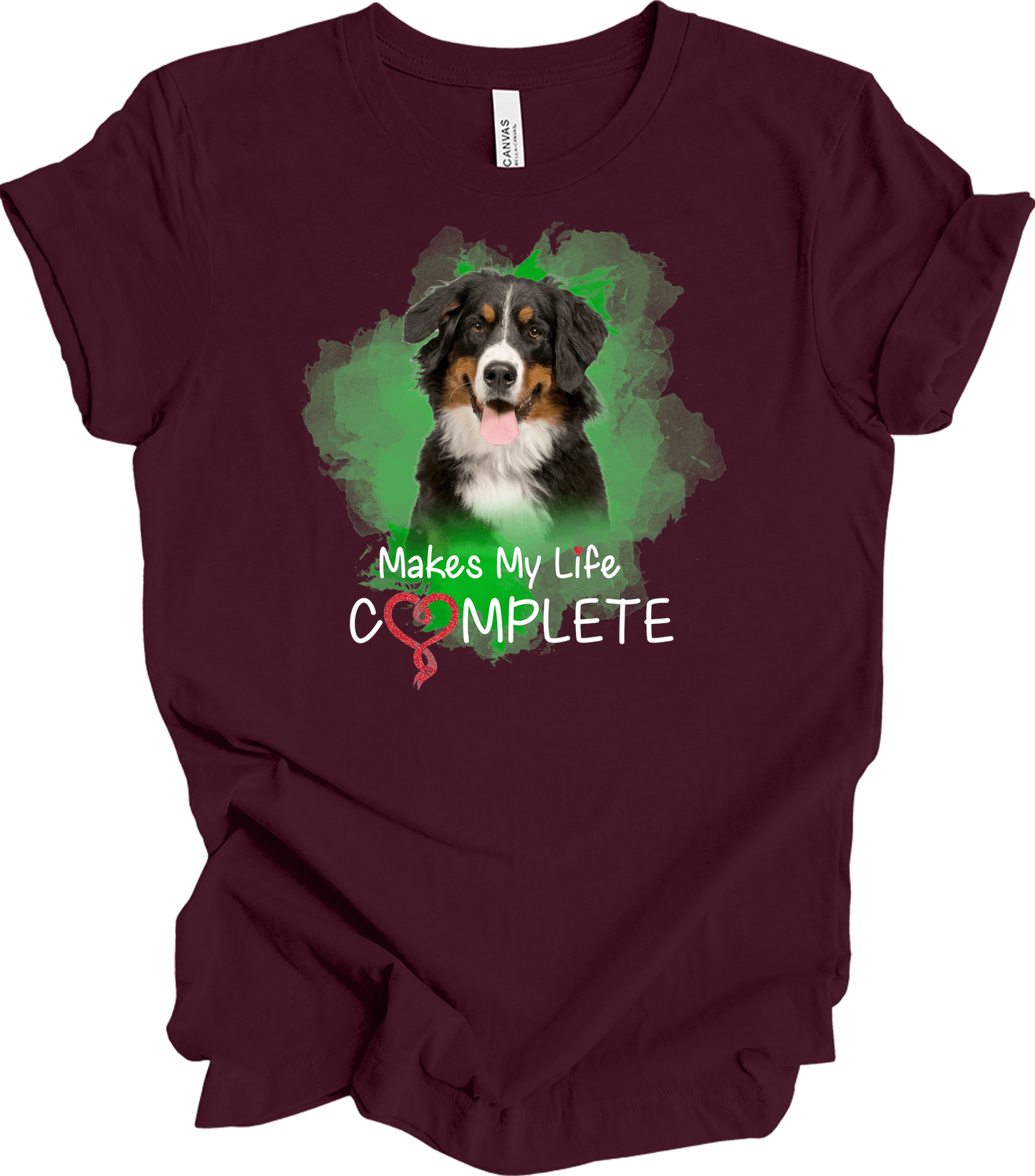 Bernese Mountain Dog Complete T-Shirt in Maroon