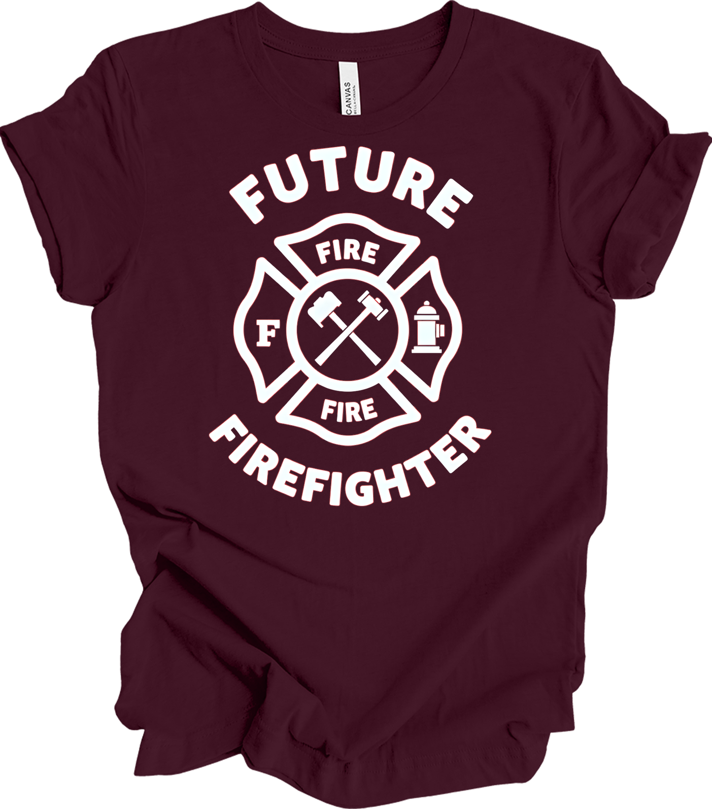 Future Firefighter - Fire Dept Emblem T-Shirt in Maroon