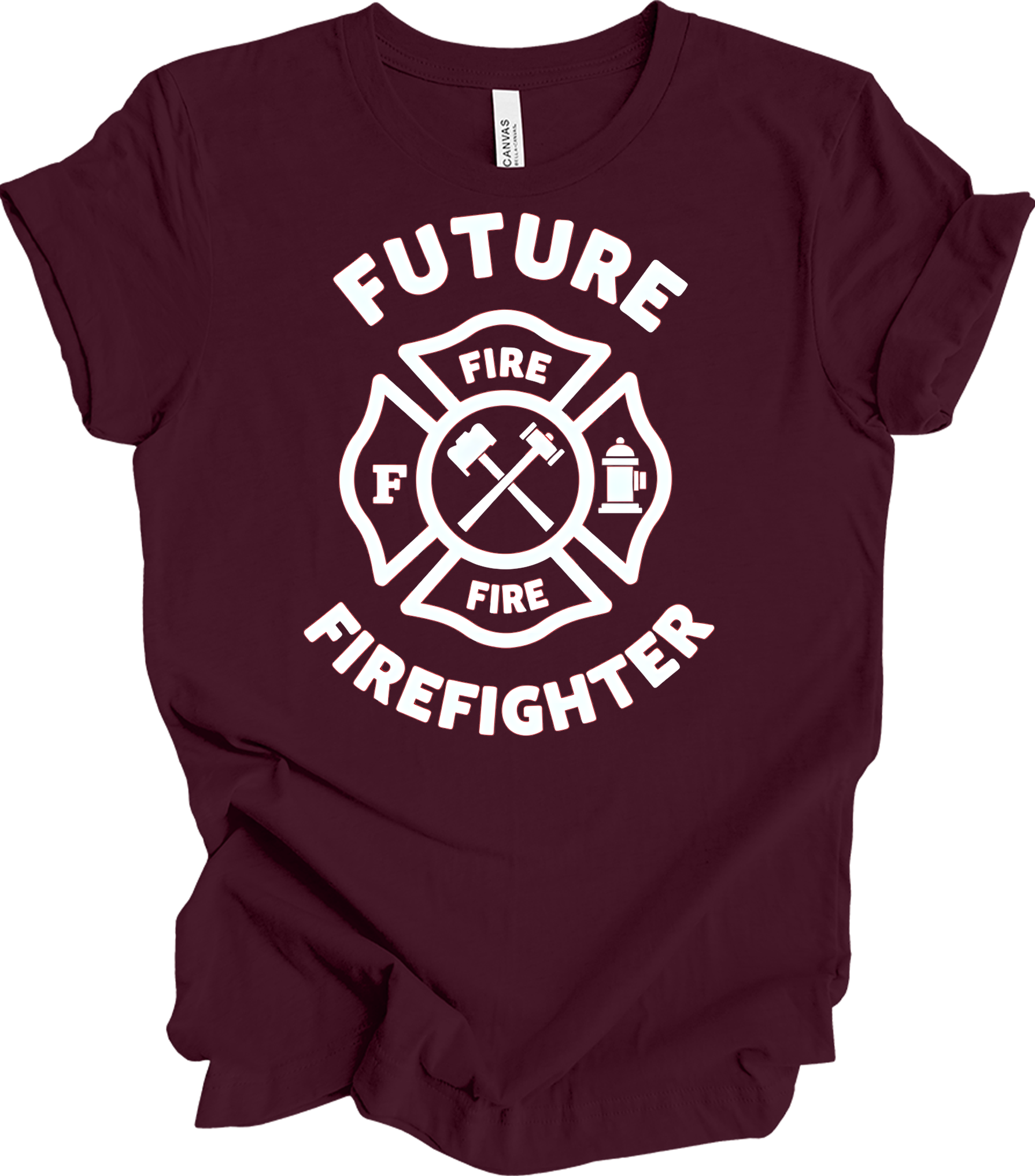 Future Firefighter - Fire Dept Emblem T-Shirt in Maroon