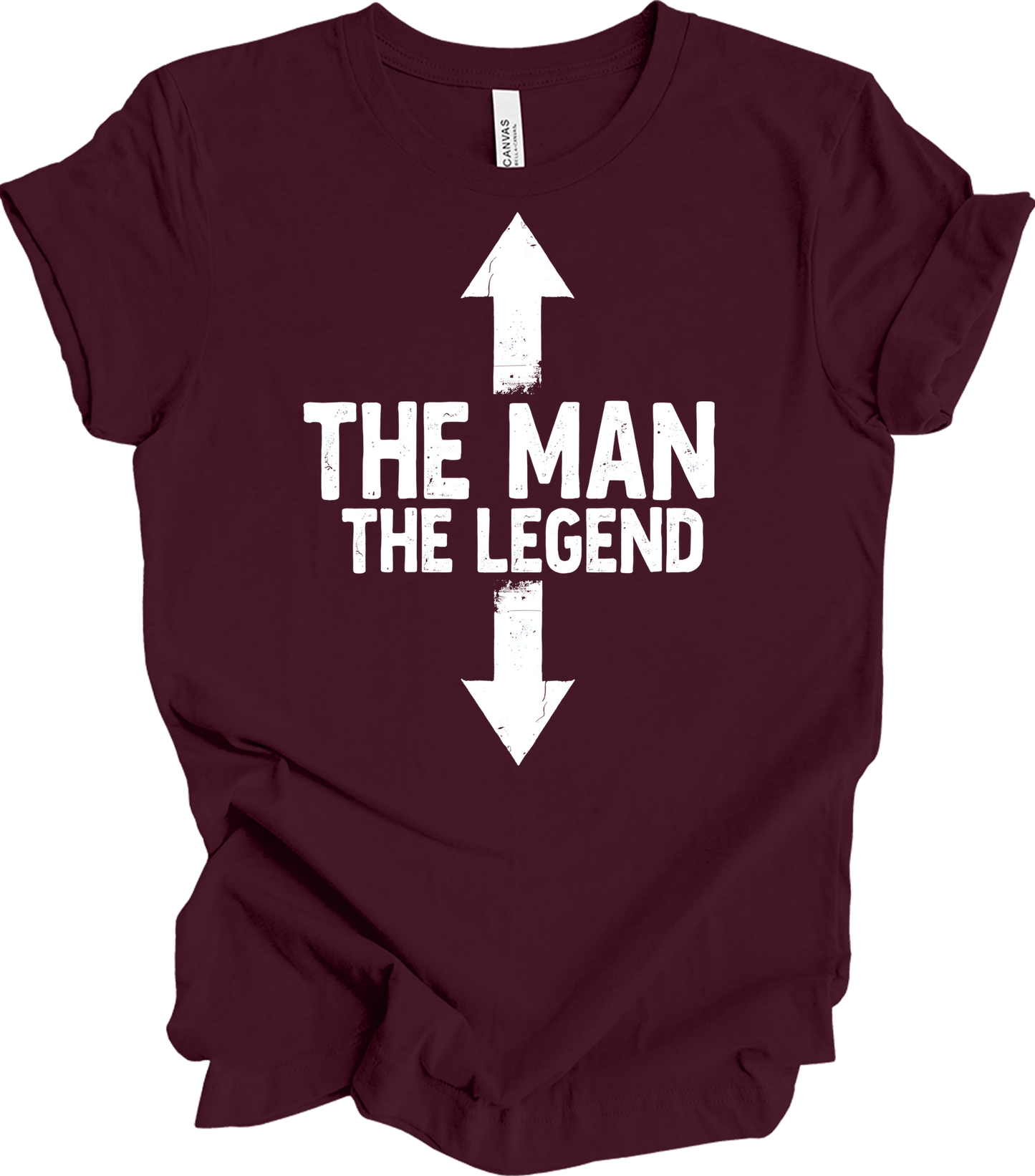 'The Man The Legend' Funny Men's T-Shirt in Maroon