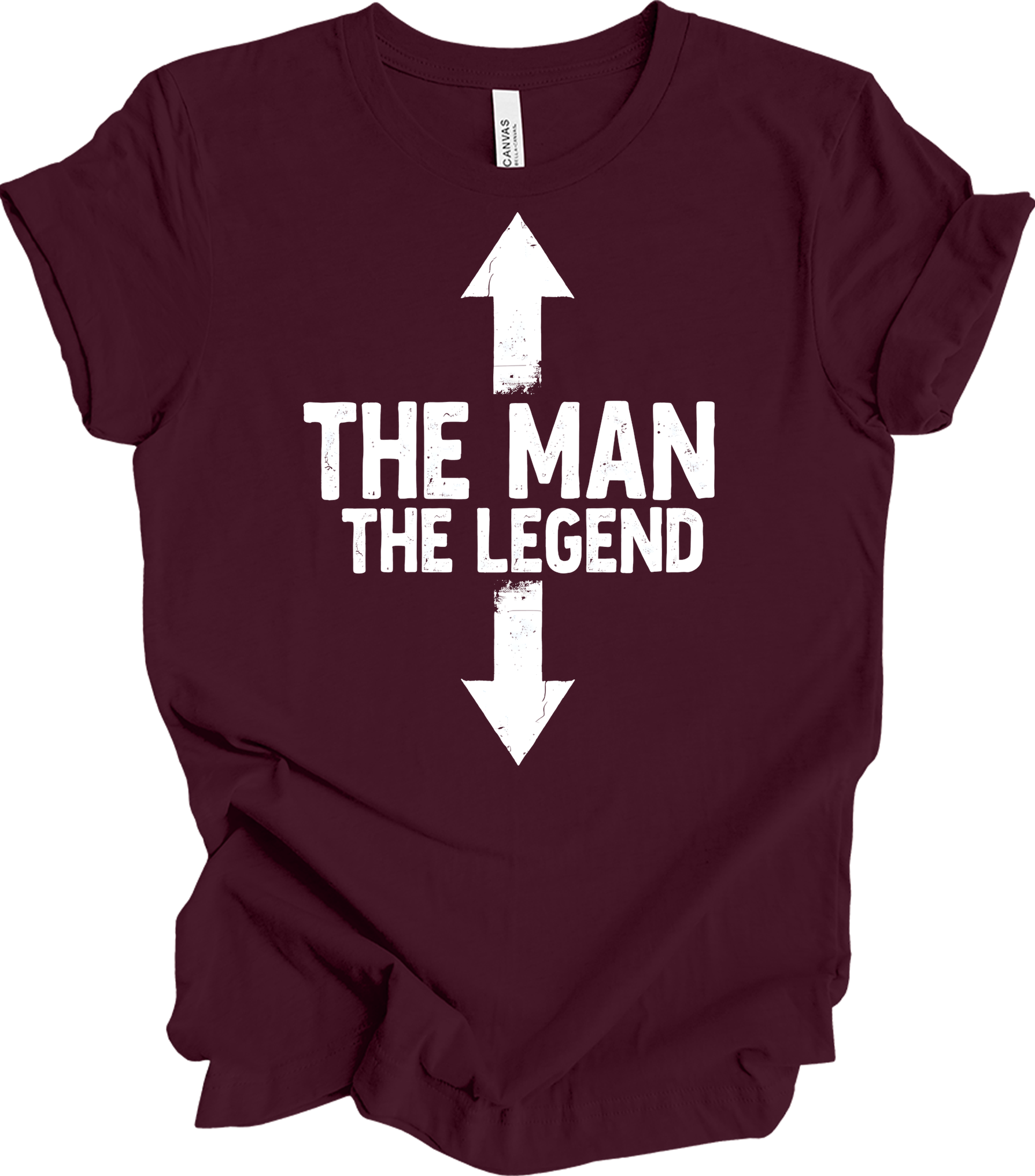 'The Man The Legend' Funny Men's T-Shirt in Maroon