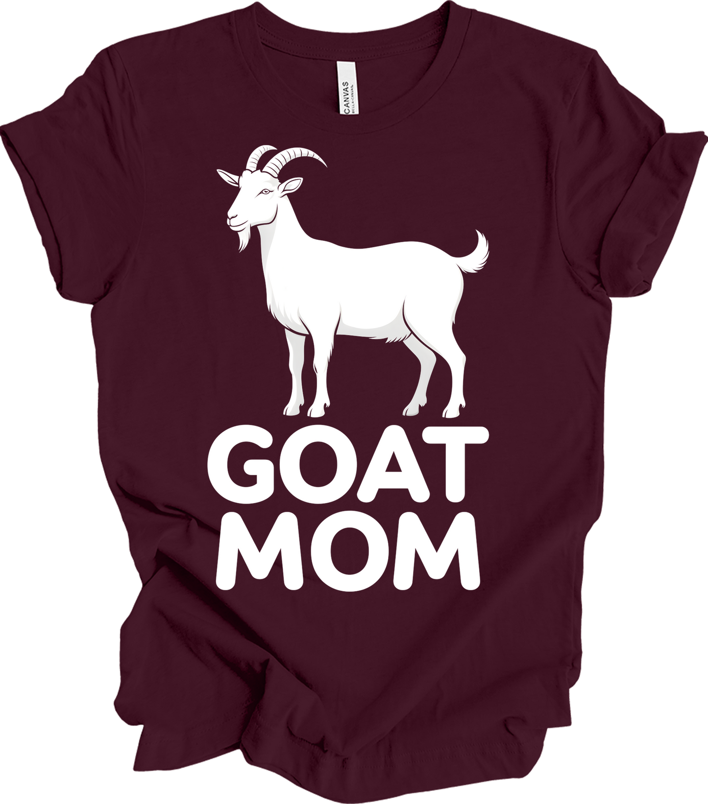 GOAT MOM for Women T-Shirt in Maroon
