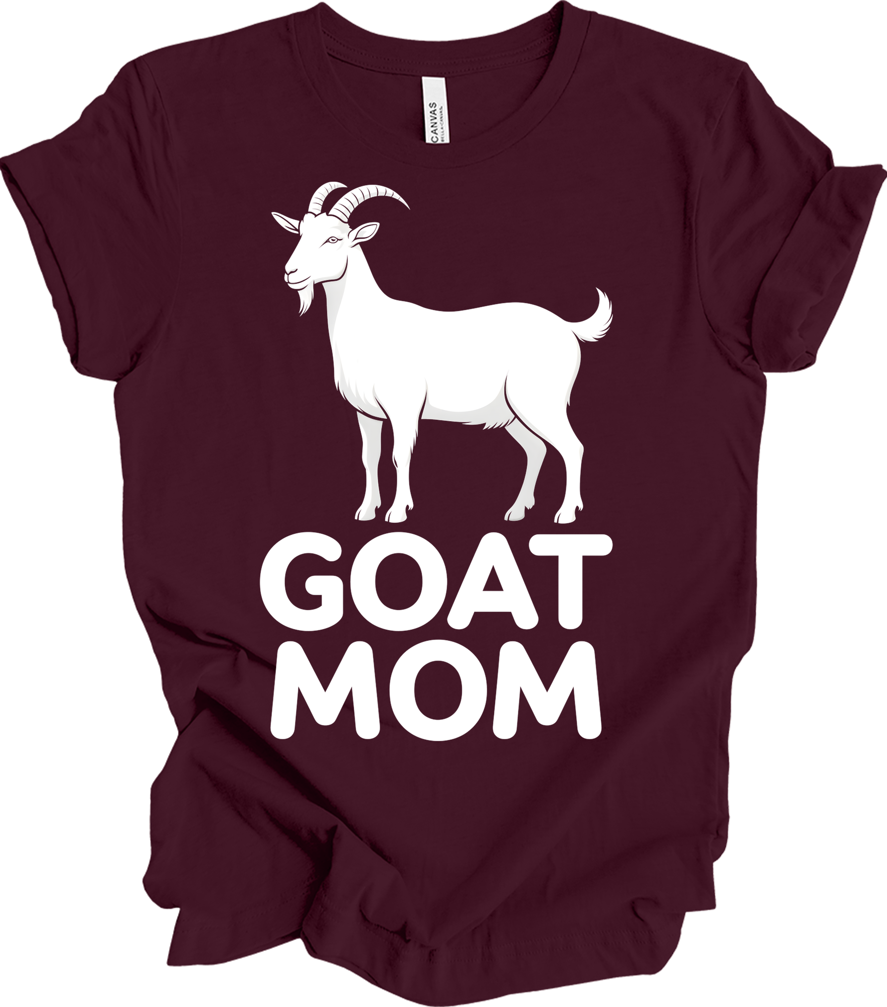 GOAT MOM for Women T-Shirt in Maroon