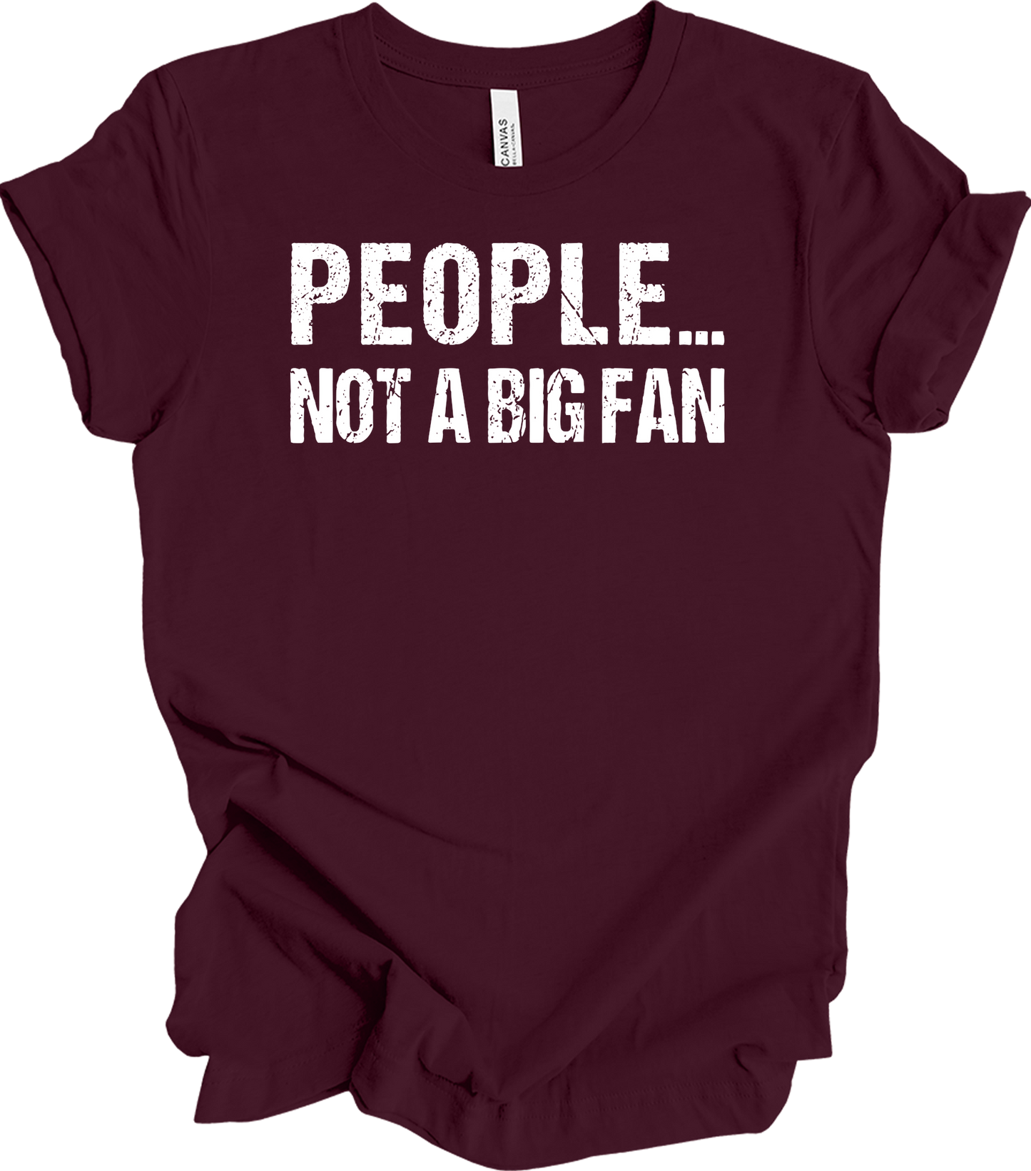 People Not A Big Fan - Introvert Humor T-Shirt in Maroon