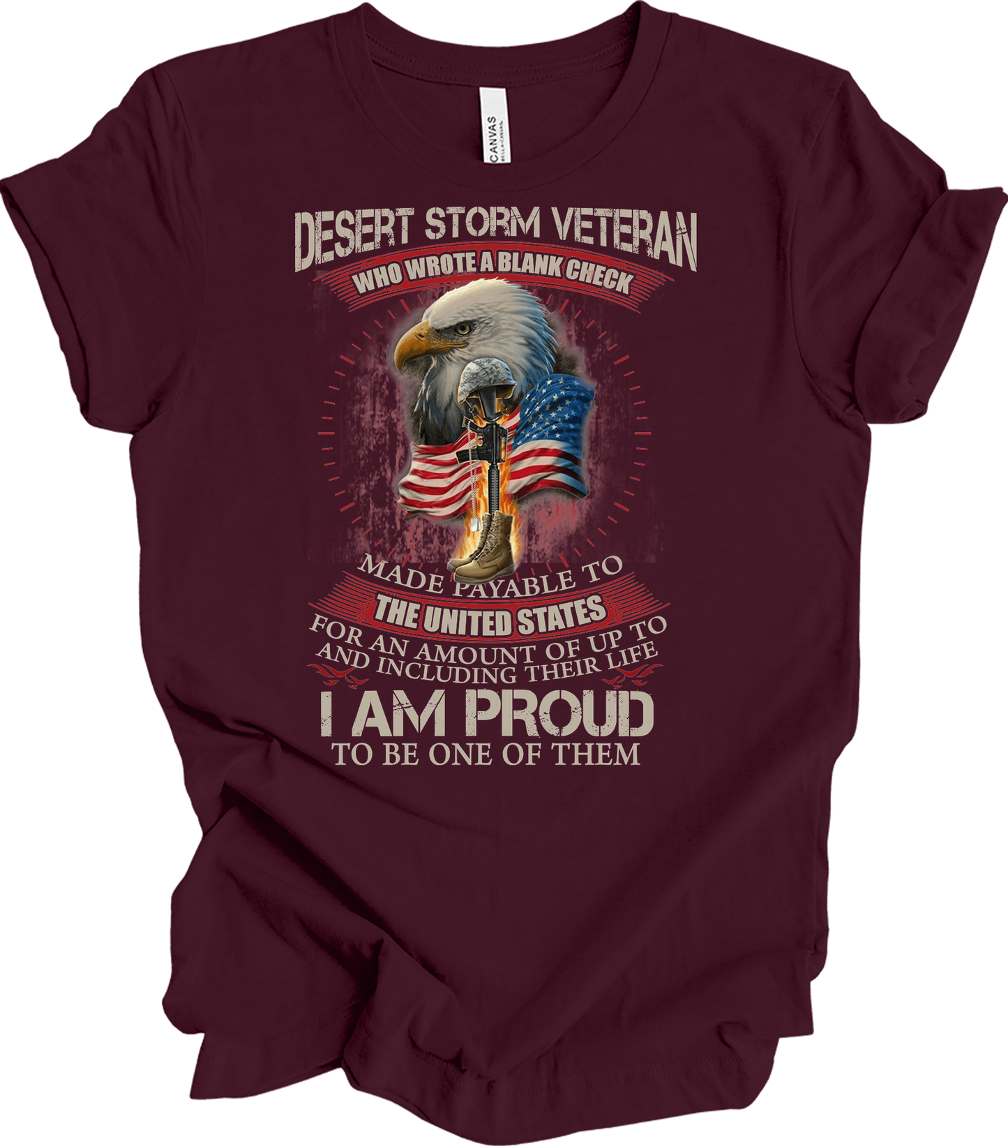 Desert Storm Veteran T-Shirt in Maroon