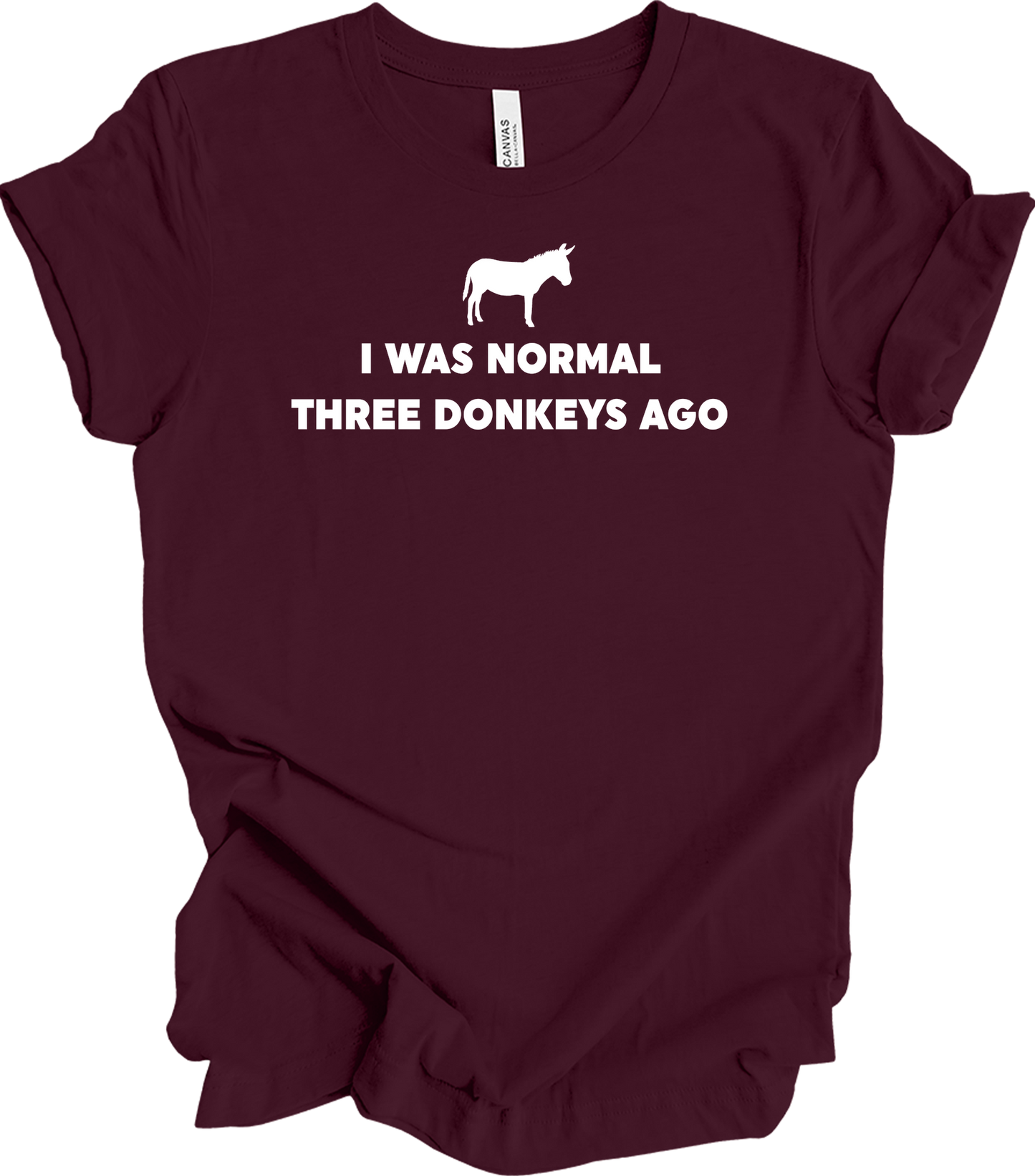 Funny Donkey Lover T-Shirt in Maroon