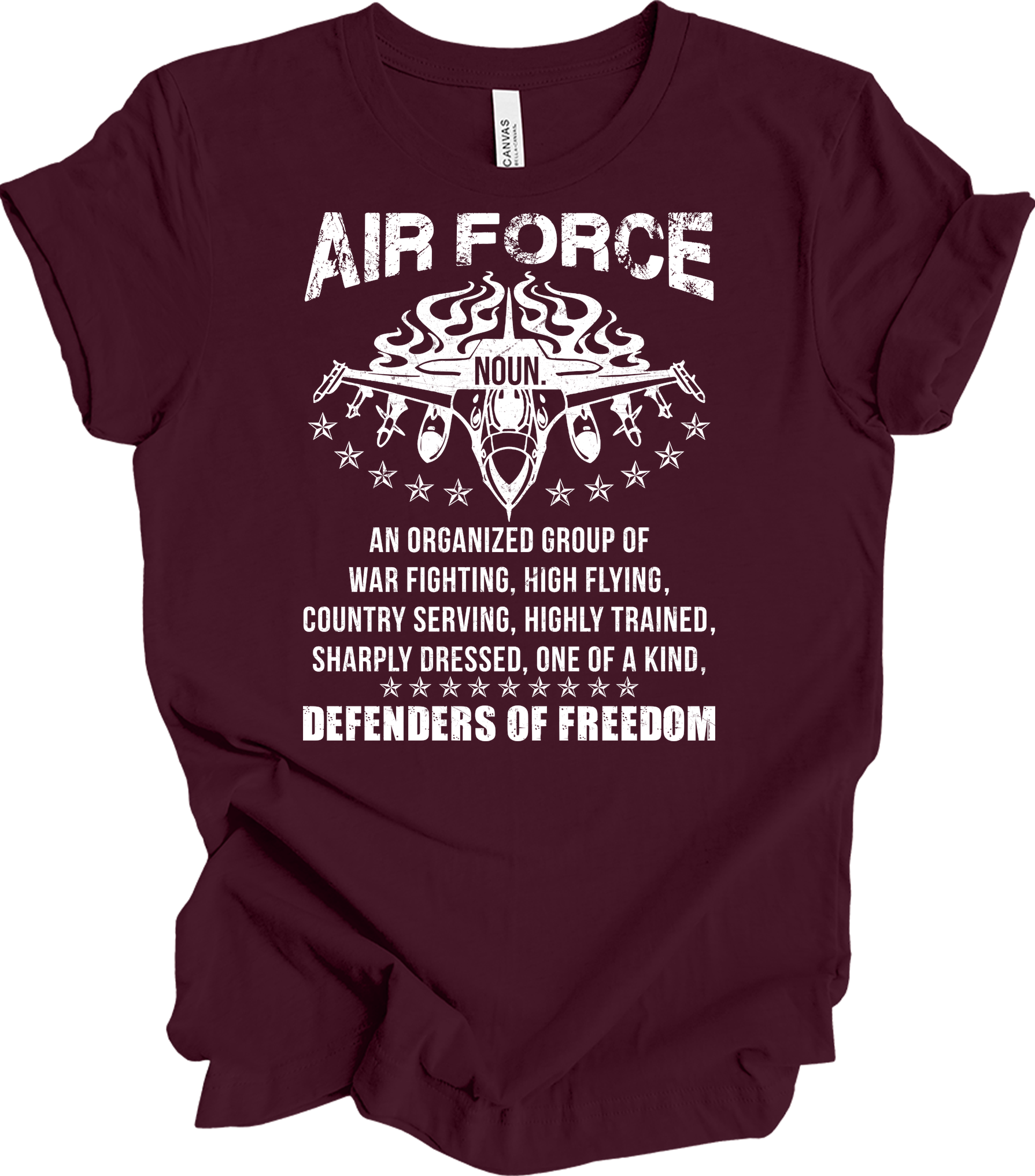Air Force Noun : Freedom Defenders T-Shirt in Maroon