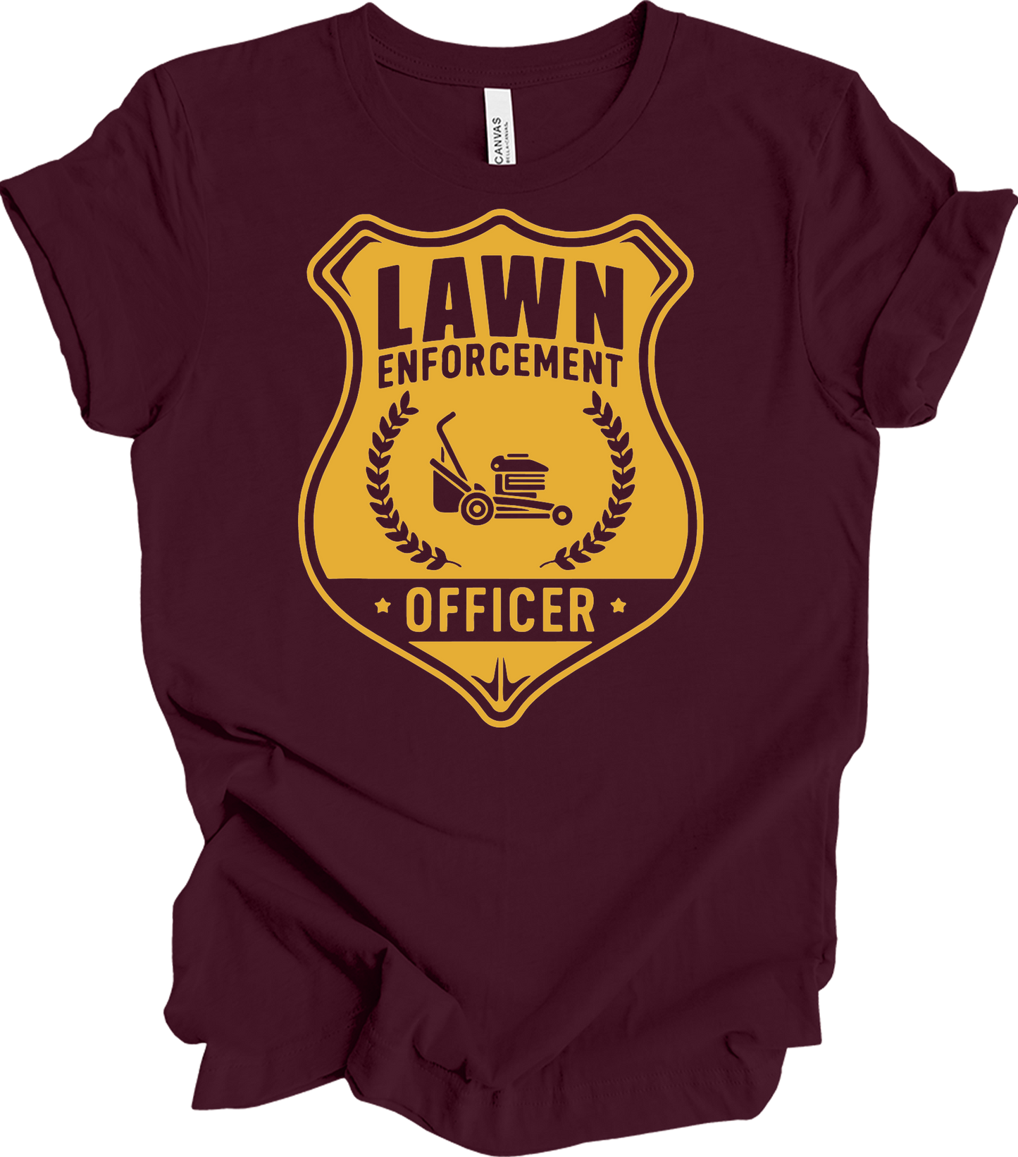 Lawn Enforcement Officer T-Shirt in Maroon