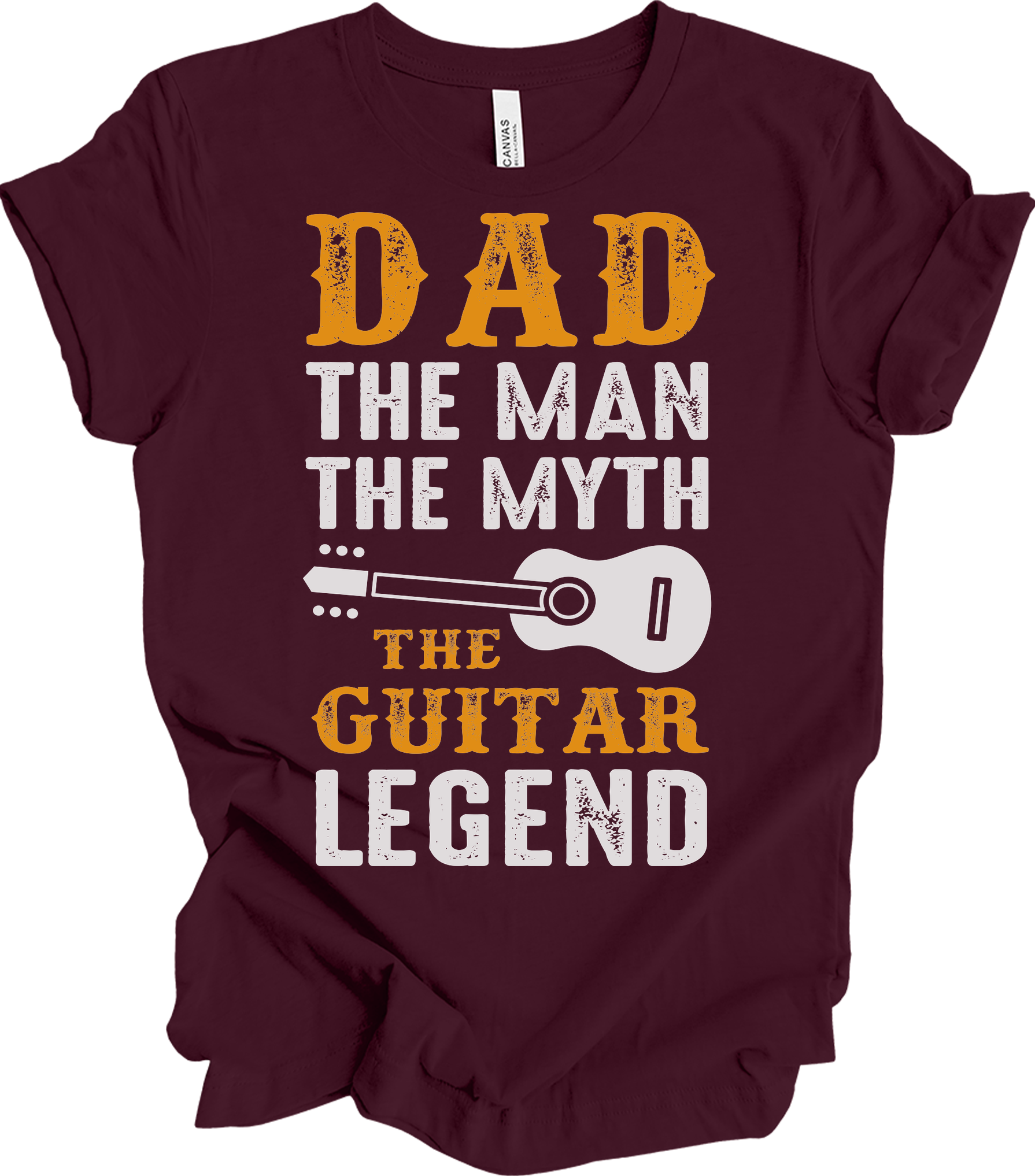 Guitar Dad - The Man The Myth The Guitar Legend T-Shirt in Maroon