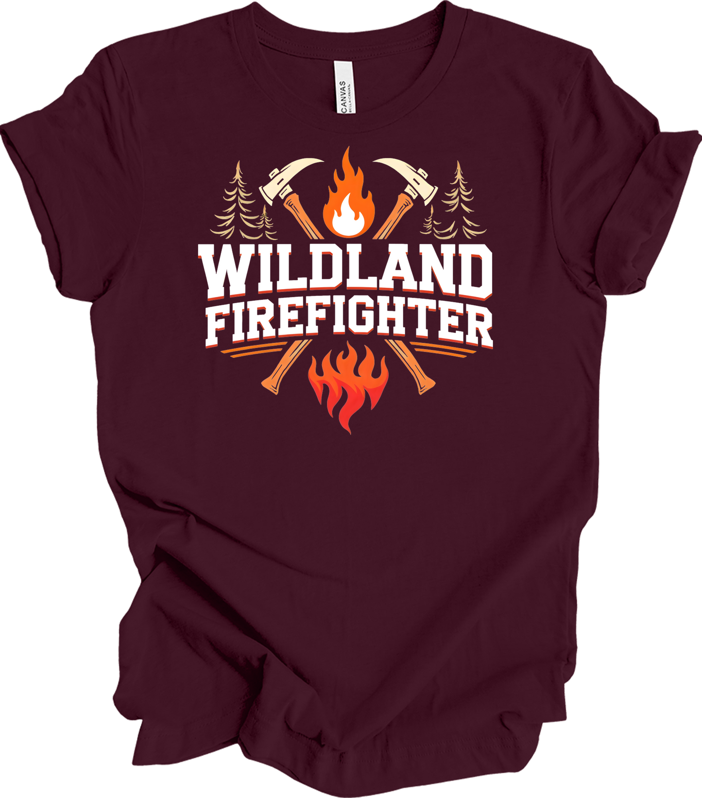 Wildland Firefighter T-Shirt in Maroon