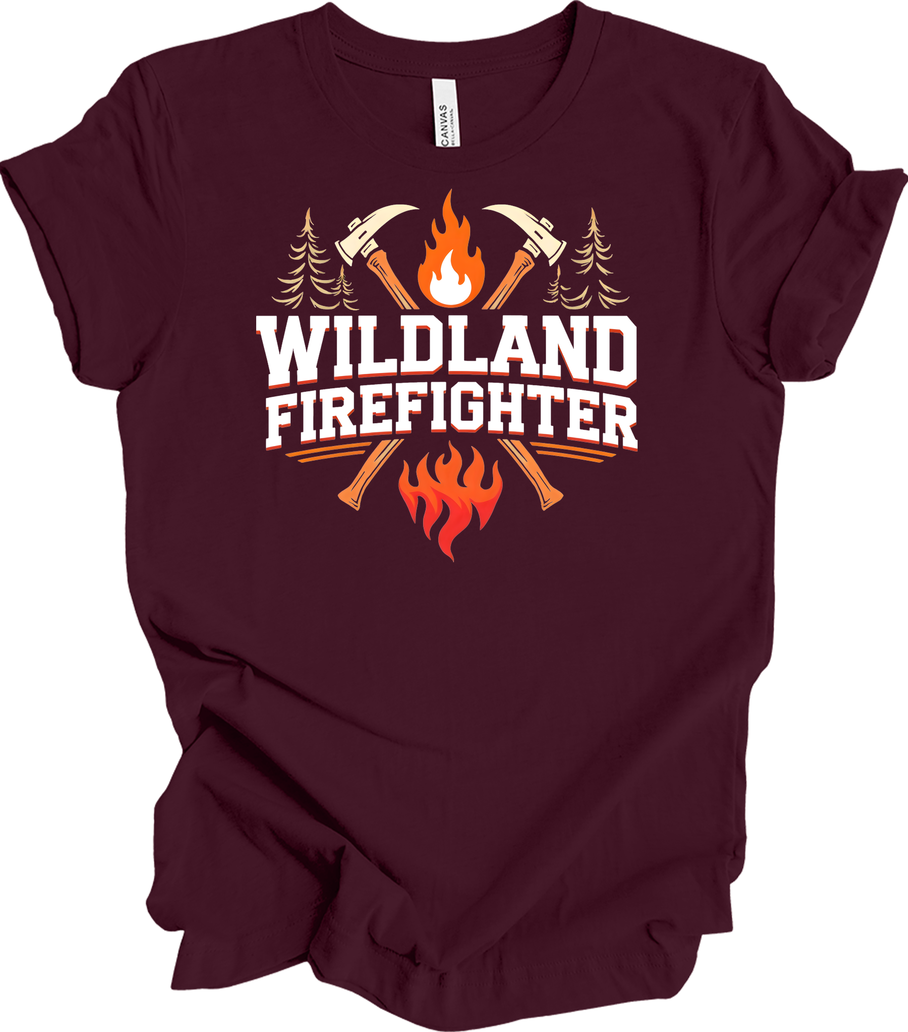 Wildland Firefighter T-Shirt in Maroon