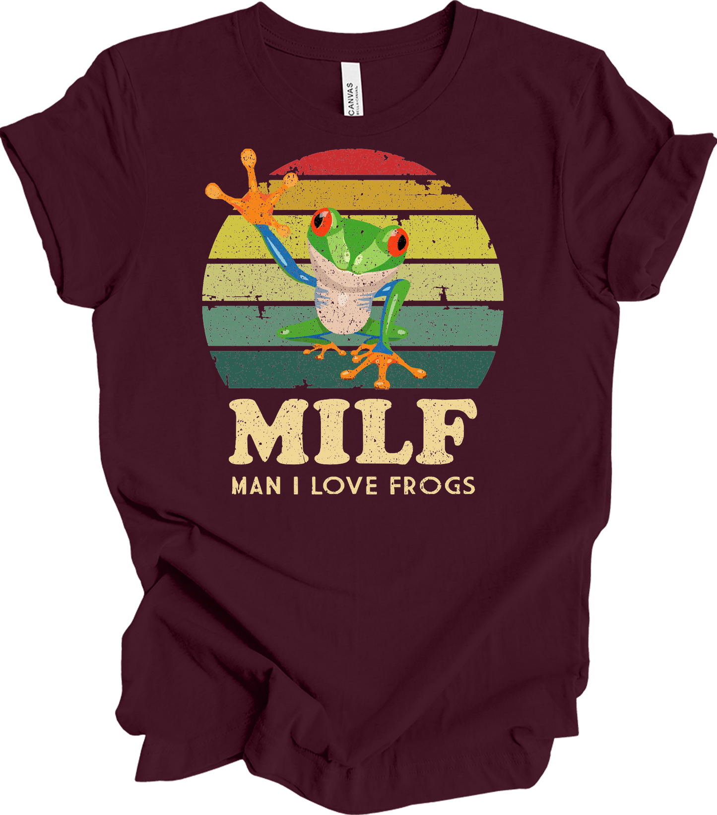 MILF Man I Love Frogs T-Shirt in Maroon
