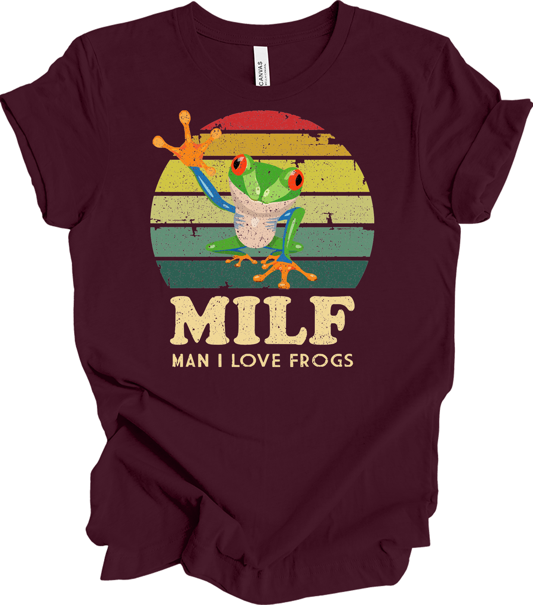 MILF Man I Love Frogs T-Shirt in Maroon