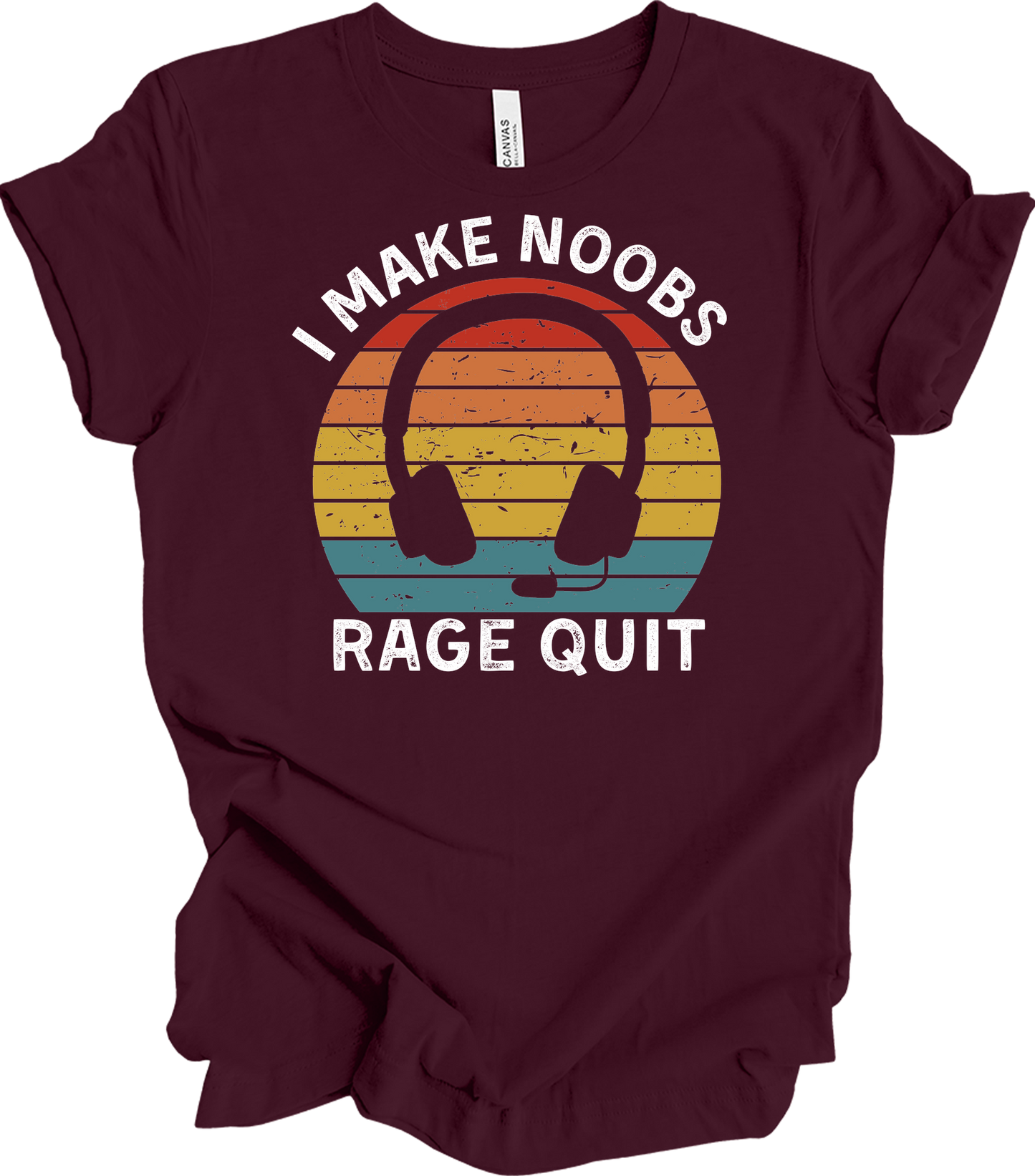 I Make Noobs Rage Quit T-Shirt in Maroon