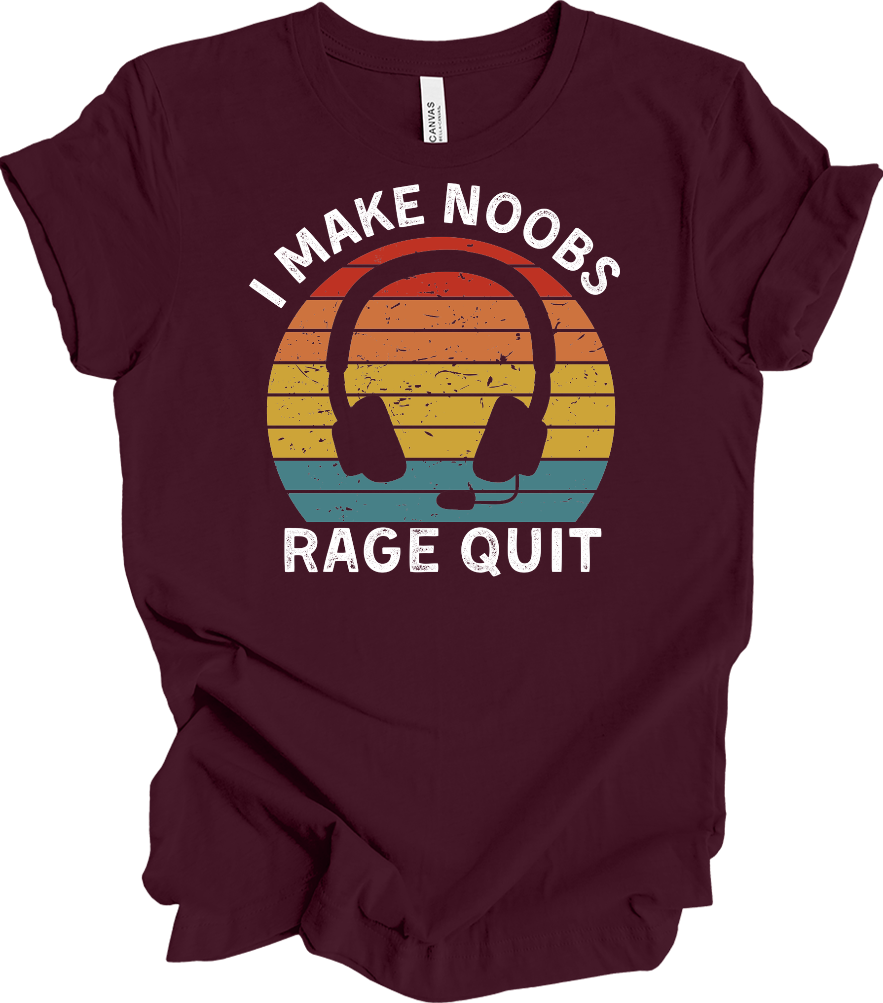 I Make Noobs Rage Quit T-Shirt in Maroon
