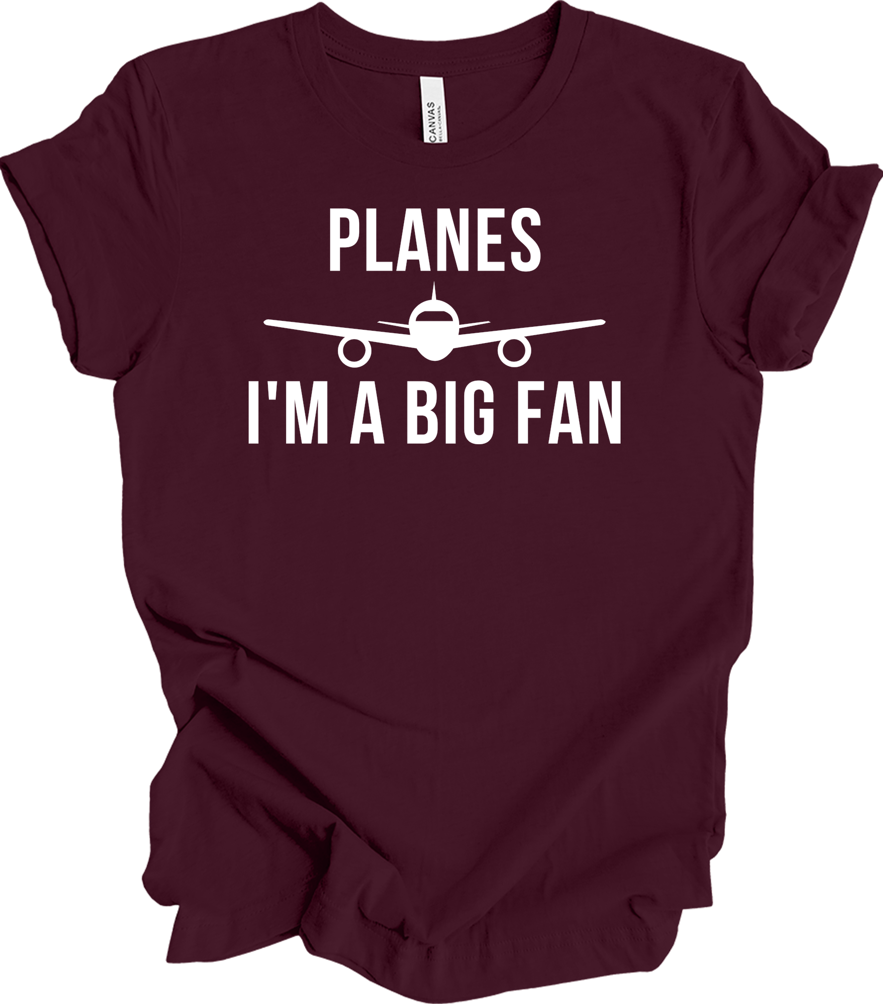 Planes I'm A Big Fan T-Shirt in Maroon