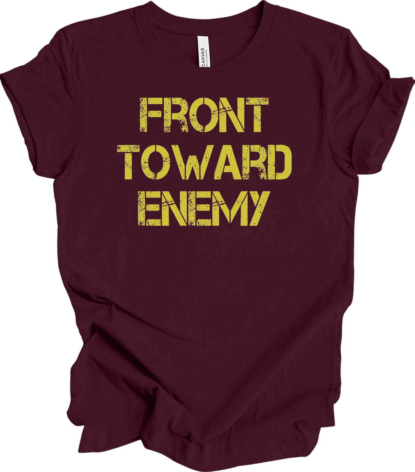 Front Toward Enemy T-Shirt in Maroon
