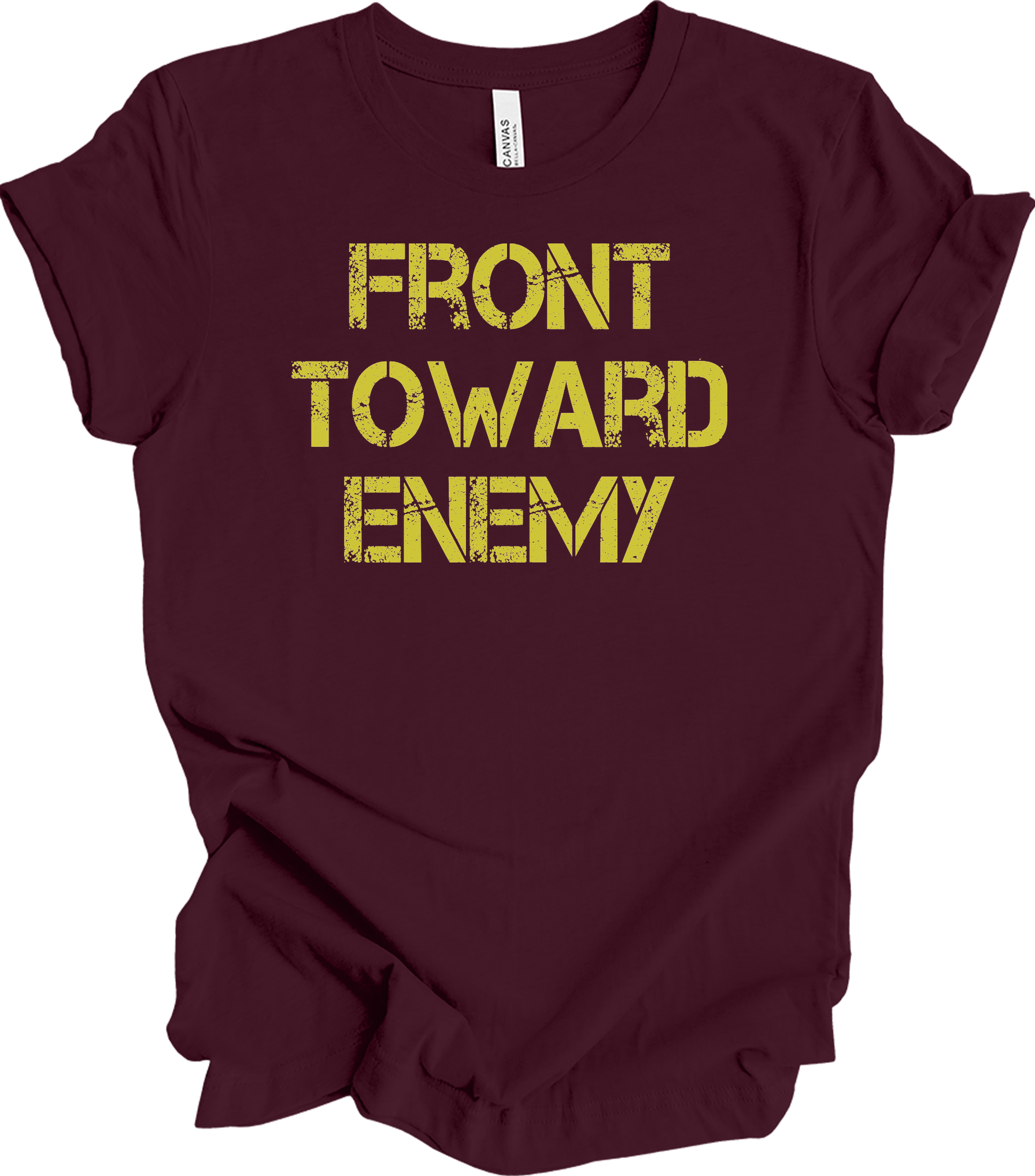 Front Toward Enemy T-Shirt in Maroon