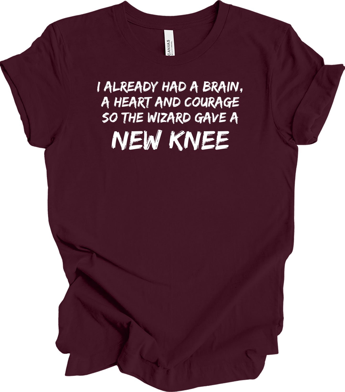 Wizard Gave a New Knee T-Shirt in Maroon