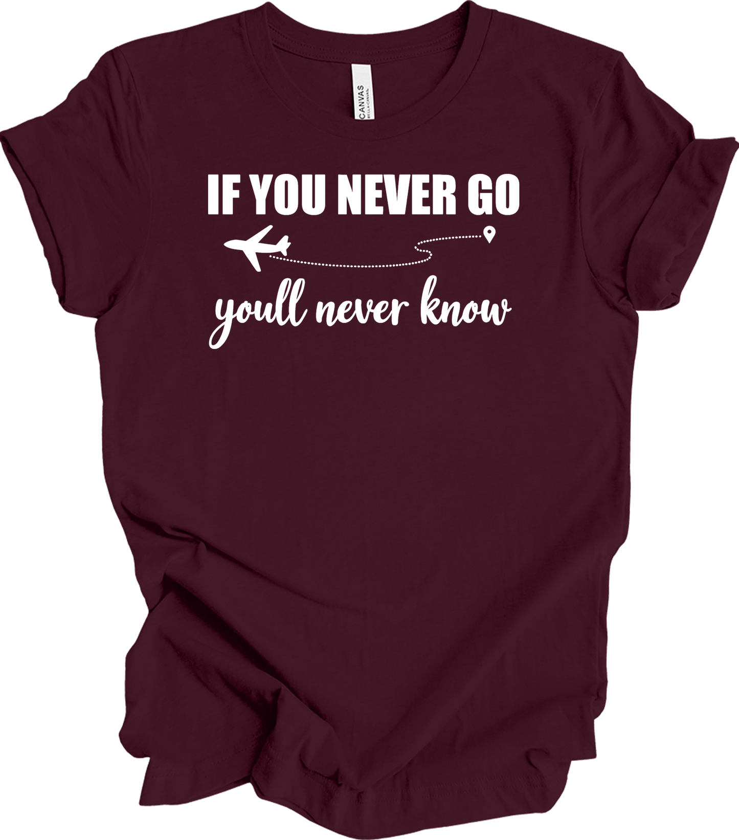 Airplane Mode Travel T-Shirt in Maroon