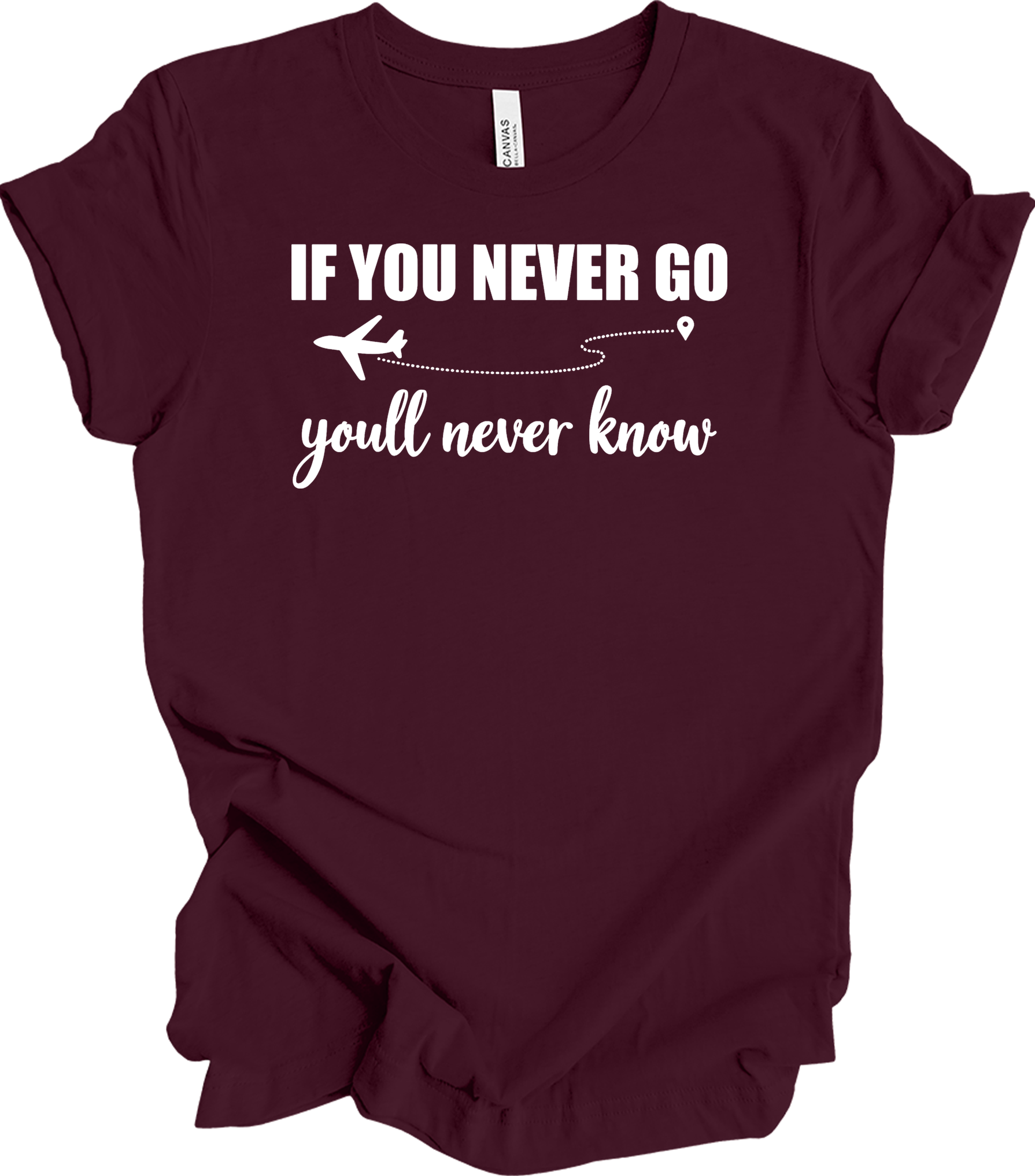 Airplane Mode Travel T-Shirt in Maroon