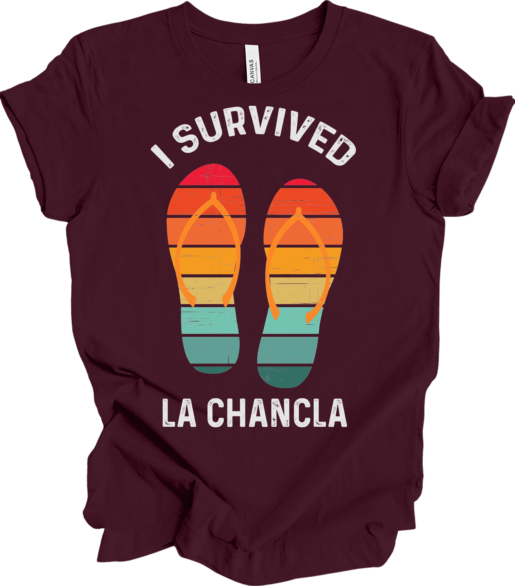 I Survived La Chancla T-Shirt in Maroon
