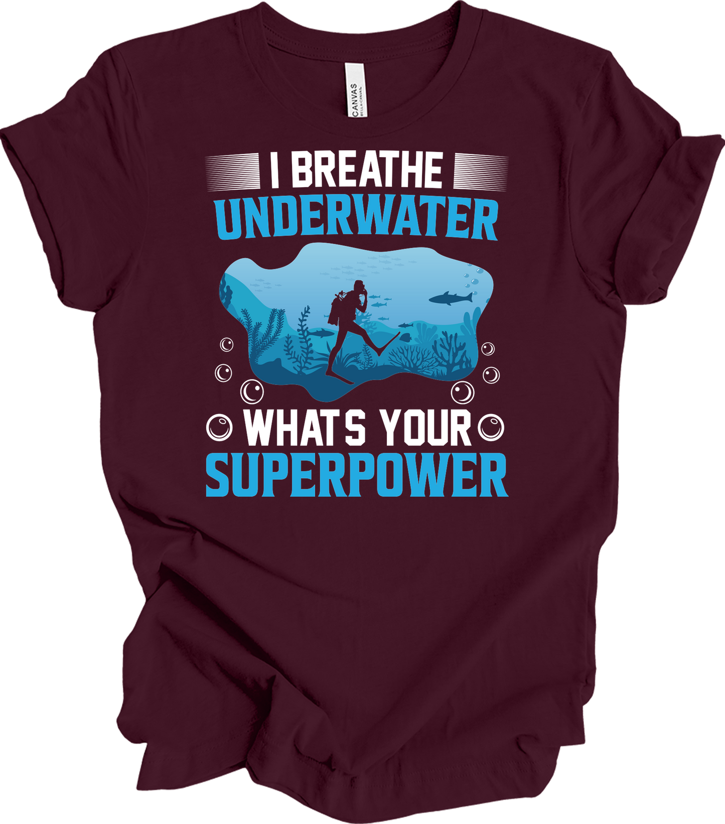 I Breathe Underwater T-Shirt in Maroon
