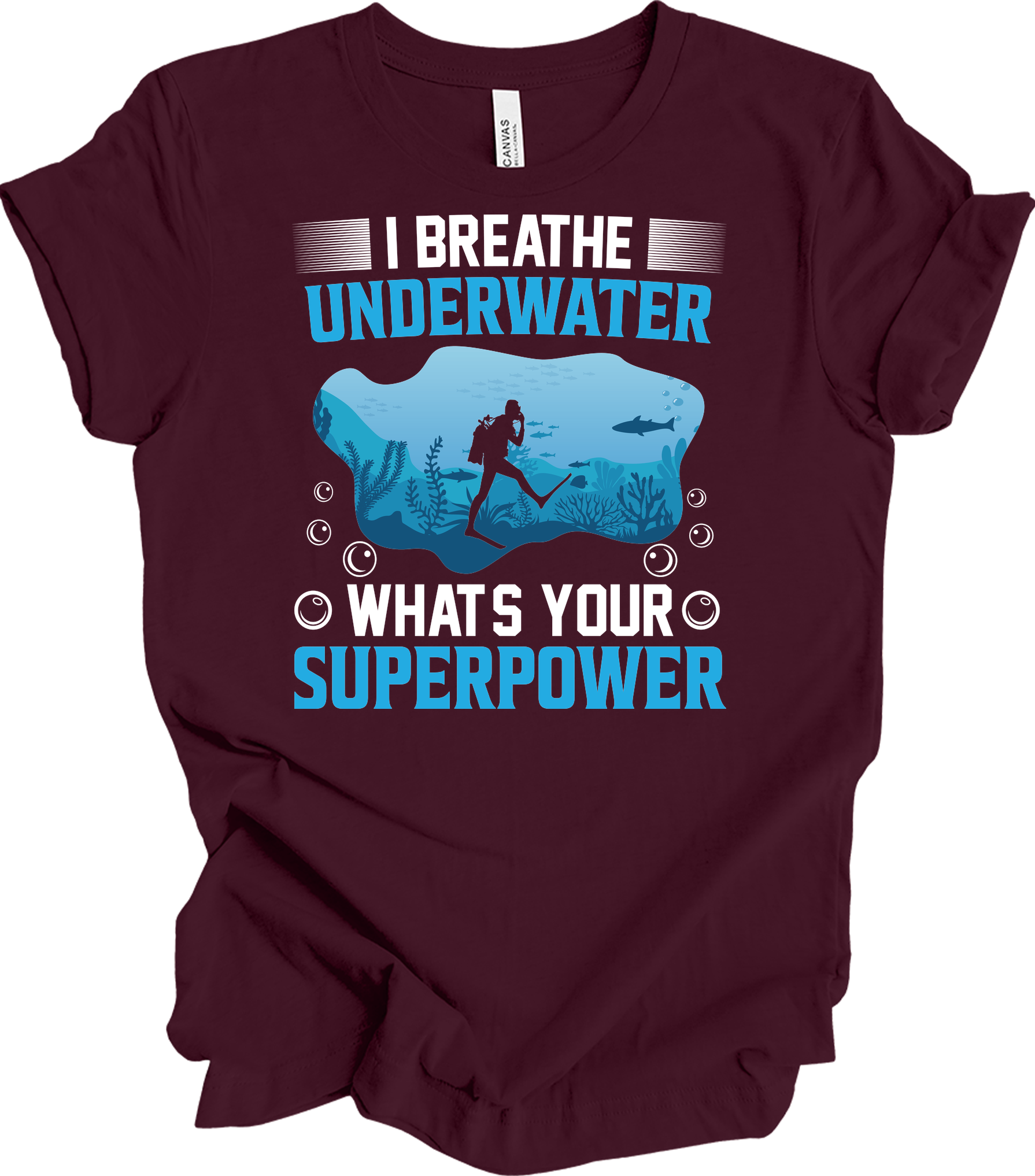I Breathe Underwater T-Shirt in Maroon