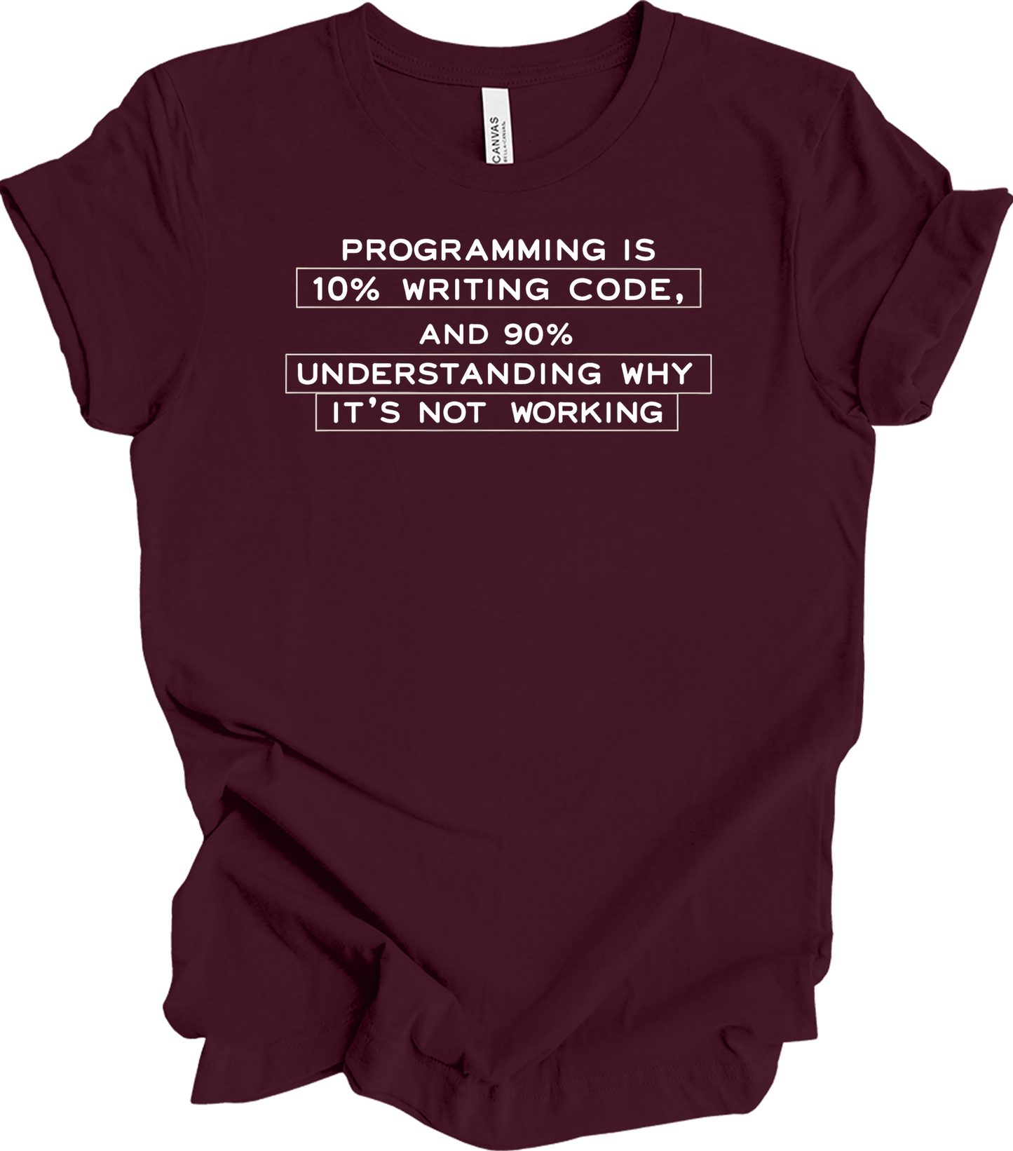 Funny Programmer - Debugging Humor T-Shirt in Maroon