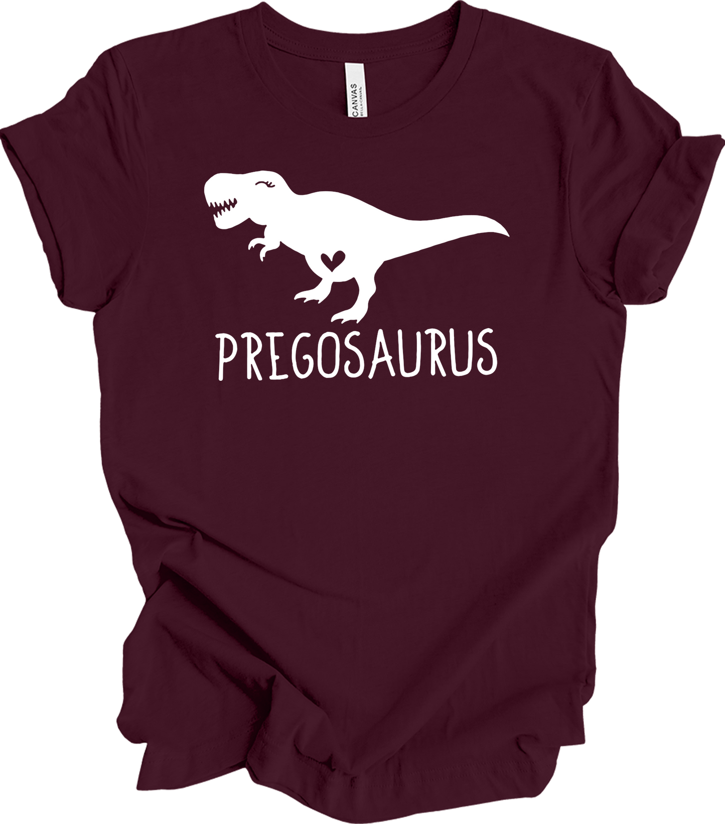 Pregosaurus Pregnancy T-Shirt in Maroon