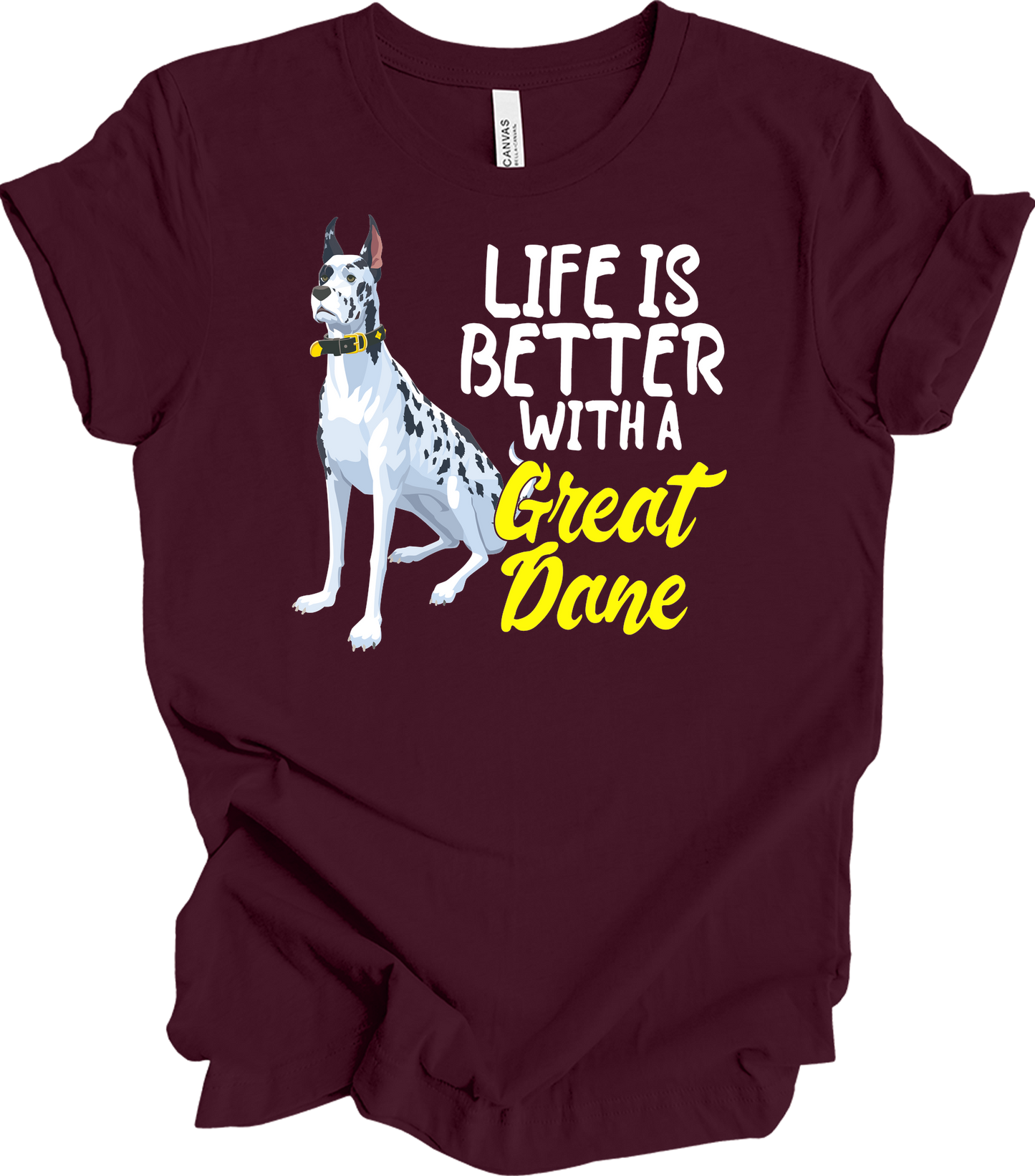 Great Dane Mom - Dog Lover Gift T-Shirt in Maroon