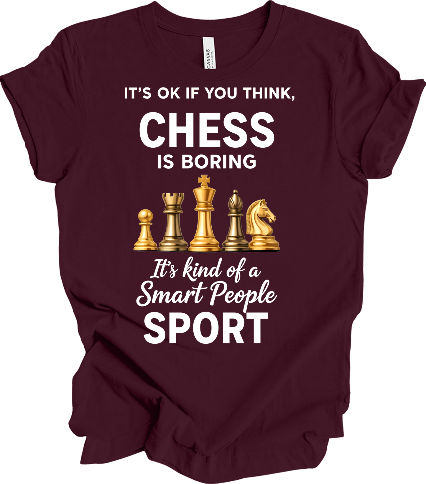 Chess Smart People Sport T-Shirt in Maroon