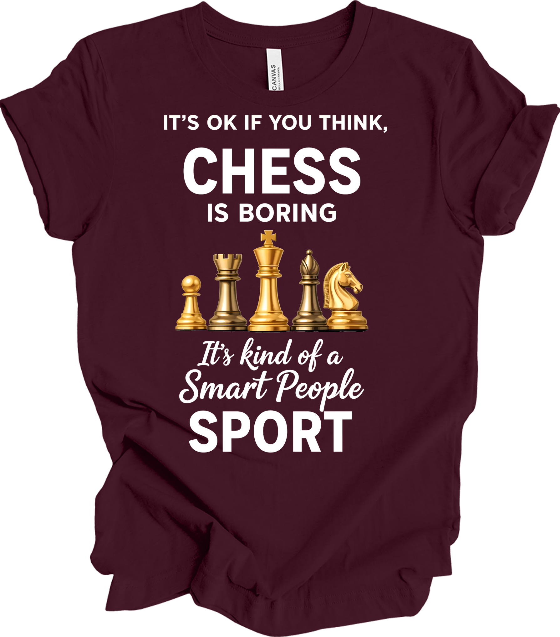 Chess Smart People Sport T-Shirt in Maroon