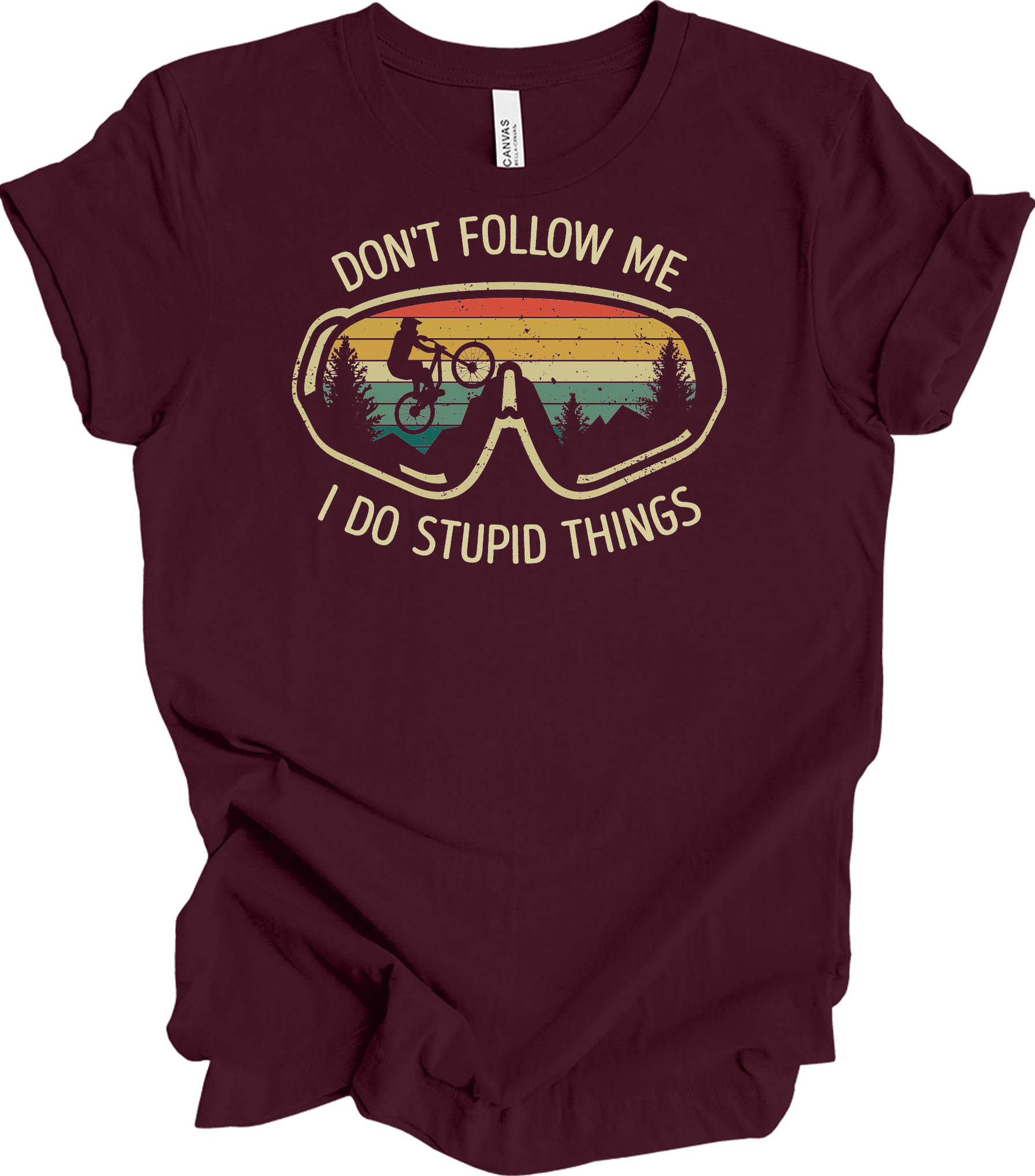 Don't Follow Me MTB T-Shirt in Maroon