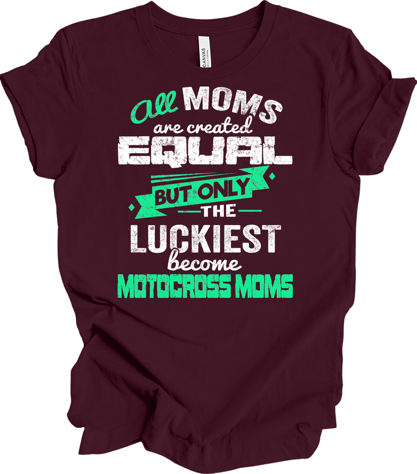 Motocross Mom Luckies T-Shirt in Maroon