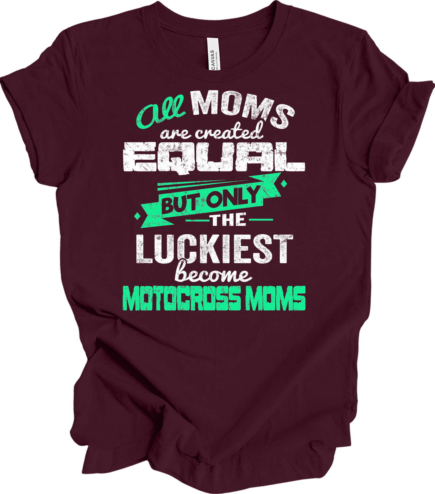 Motocross Mom Luckies T-Shirt in Maroon