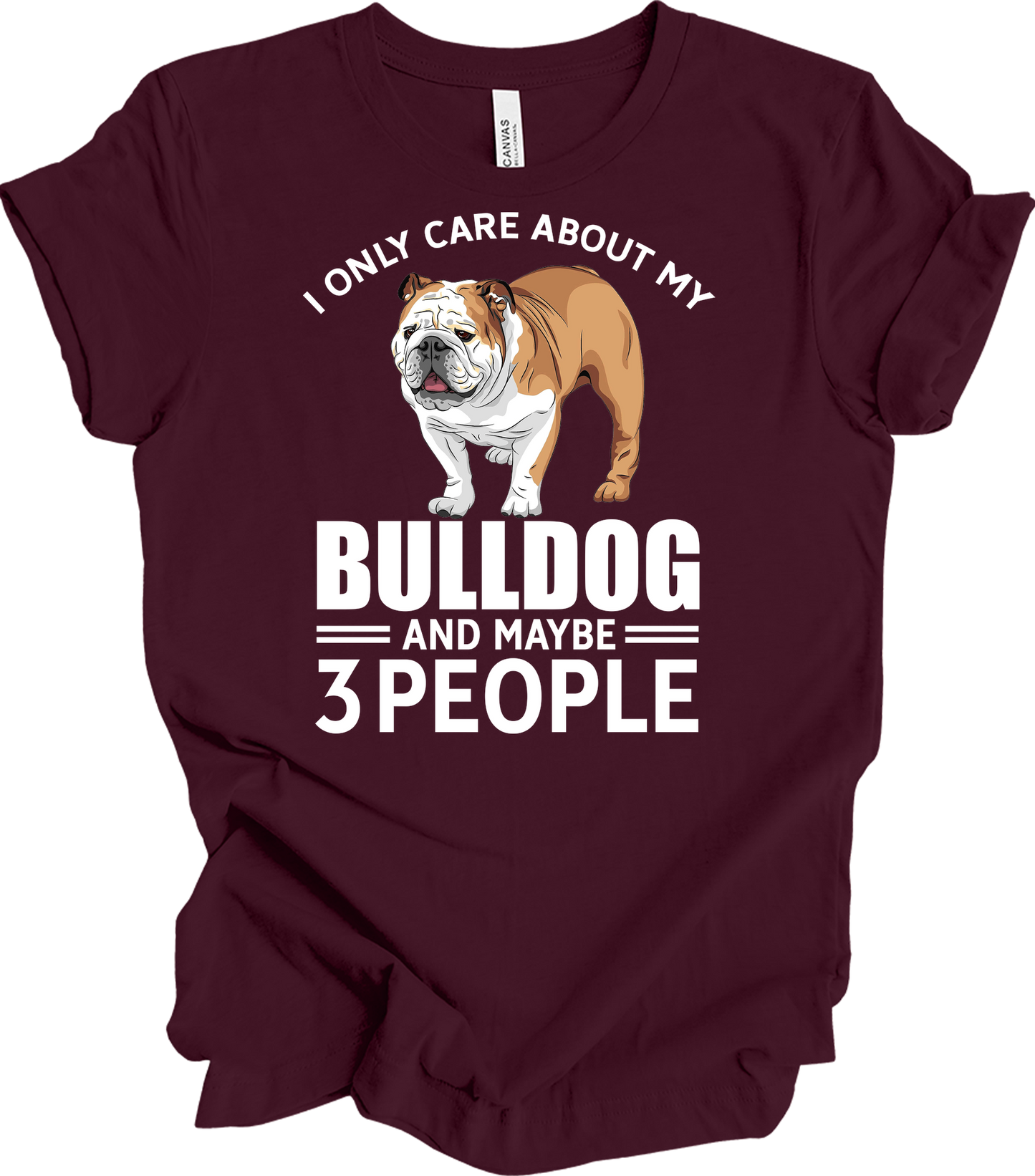 English Bulldog Graphic - Bulldog Owner Gift T-Shirt in Maroon