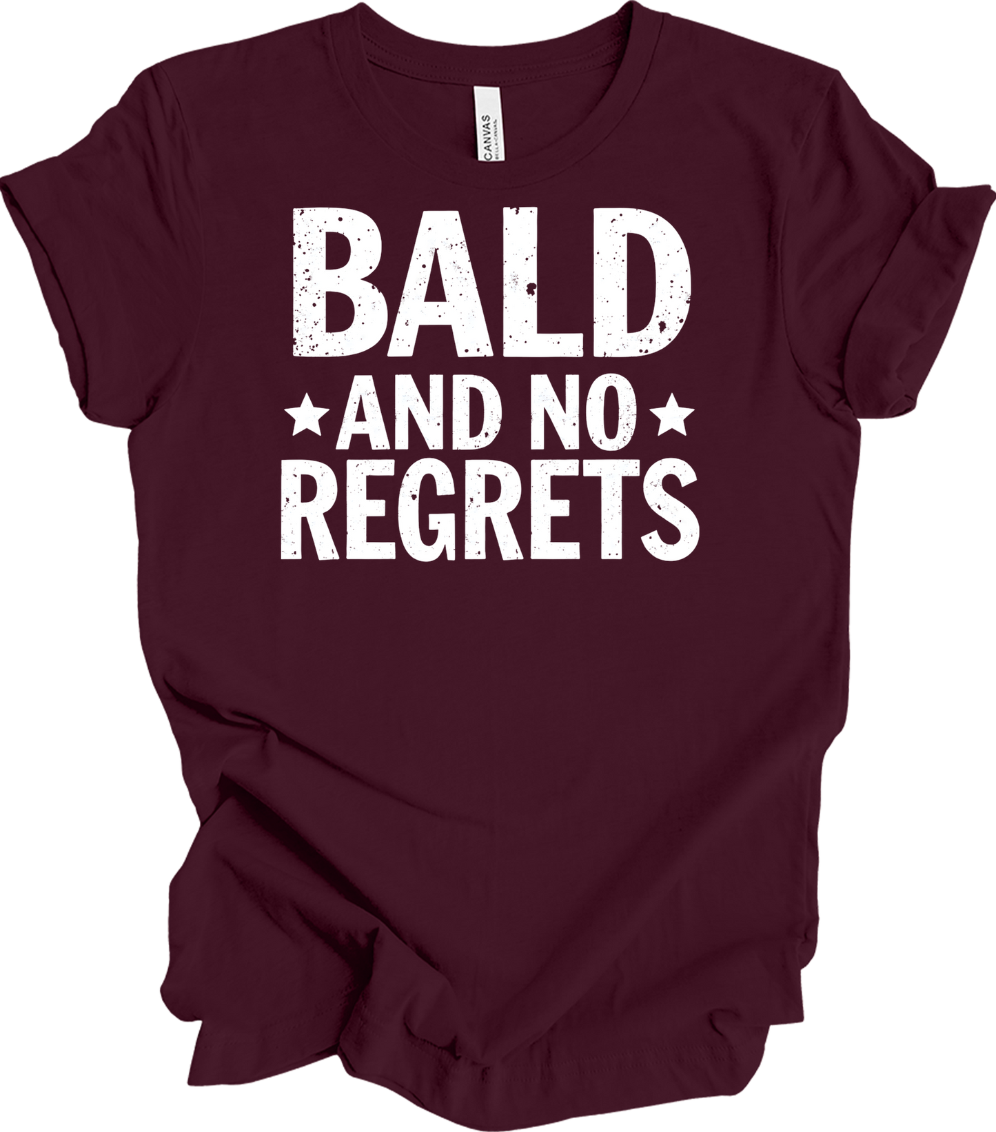 Bald and No Regrets T-Shirt in Maroon