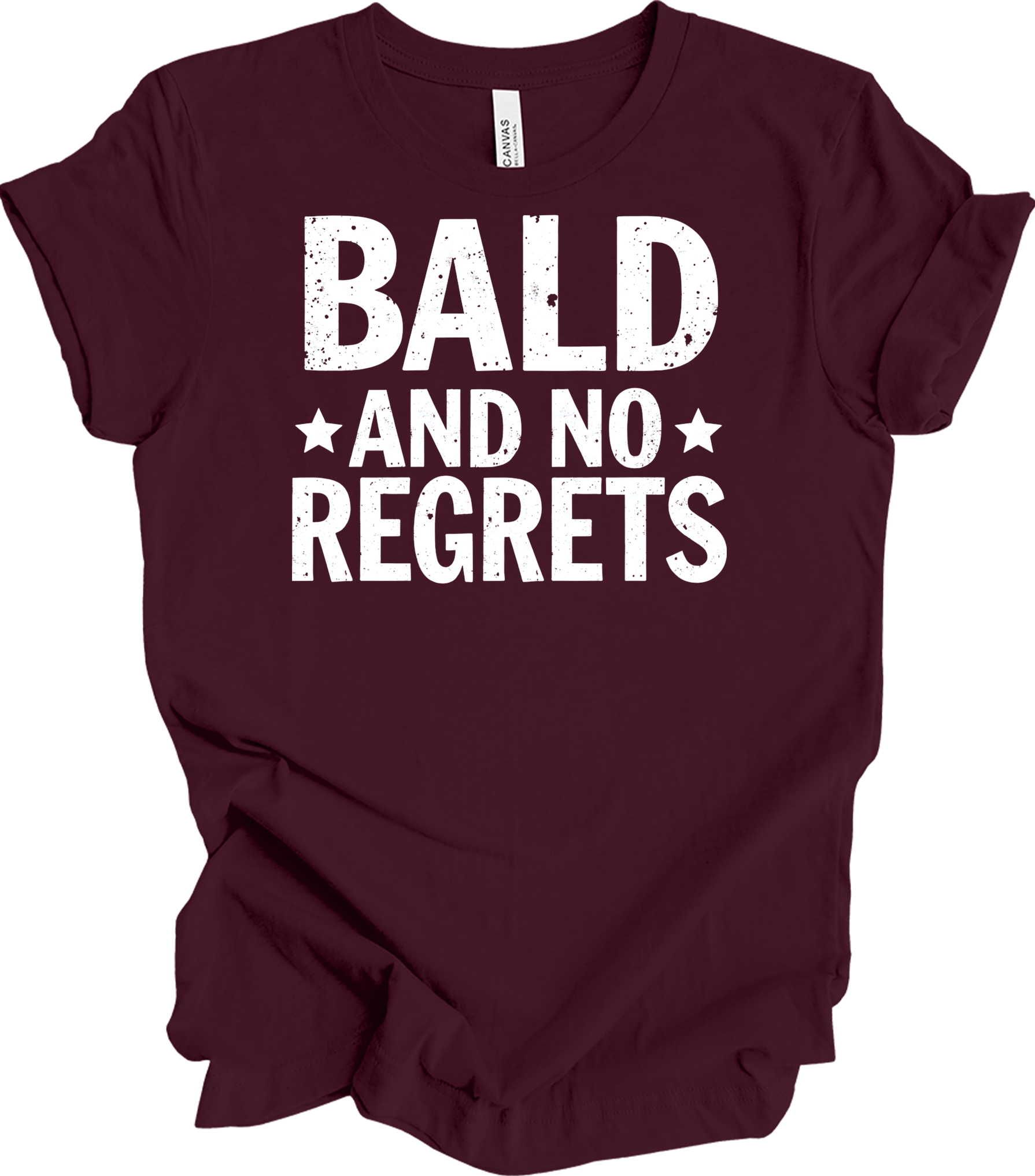 Bald and No Regrets T-Shirt in Maroon