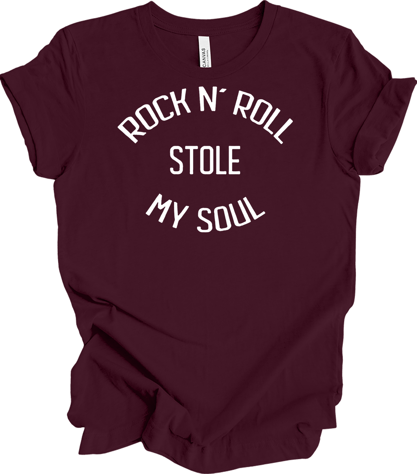 Rock N' Roll Stole My Soul T-Shirt in Maroon