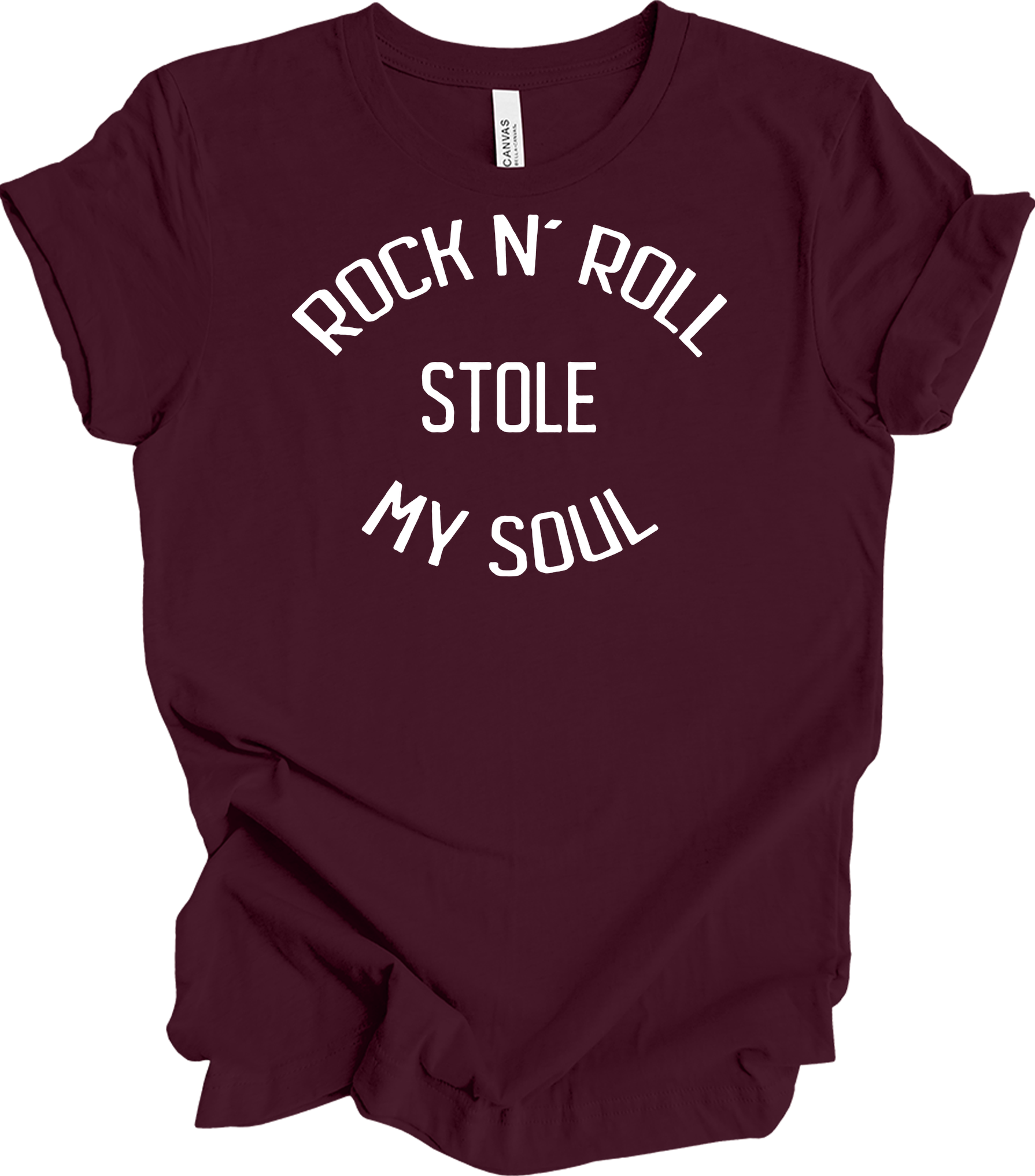 Rock N' Roll Stole My Soul T-Shirt in Maroon