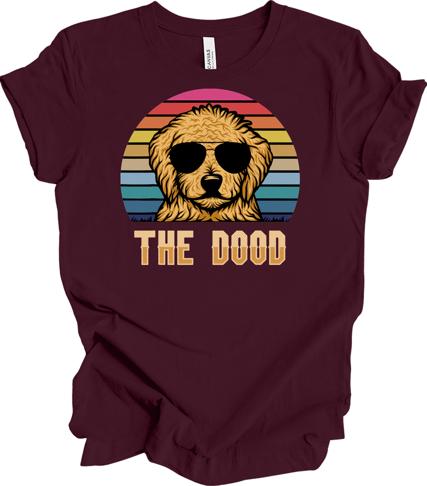The Dood Goldendoodle - Vintage Retro Dog Lover T-Shirt in Maroon