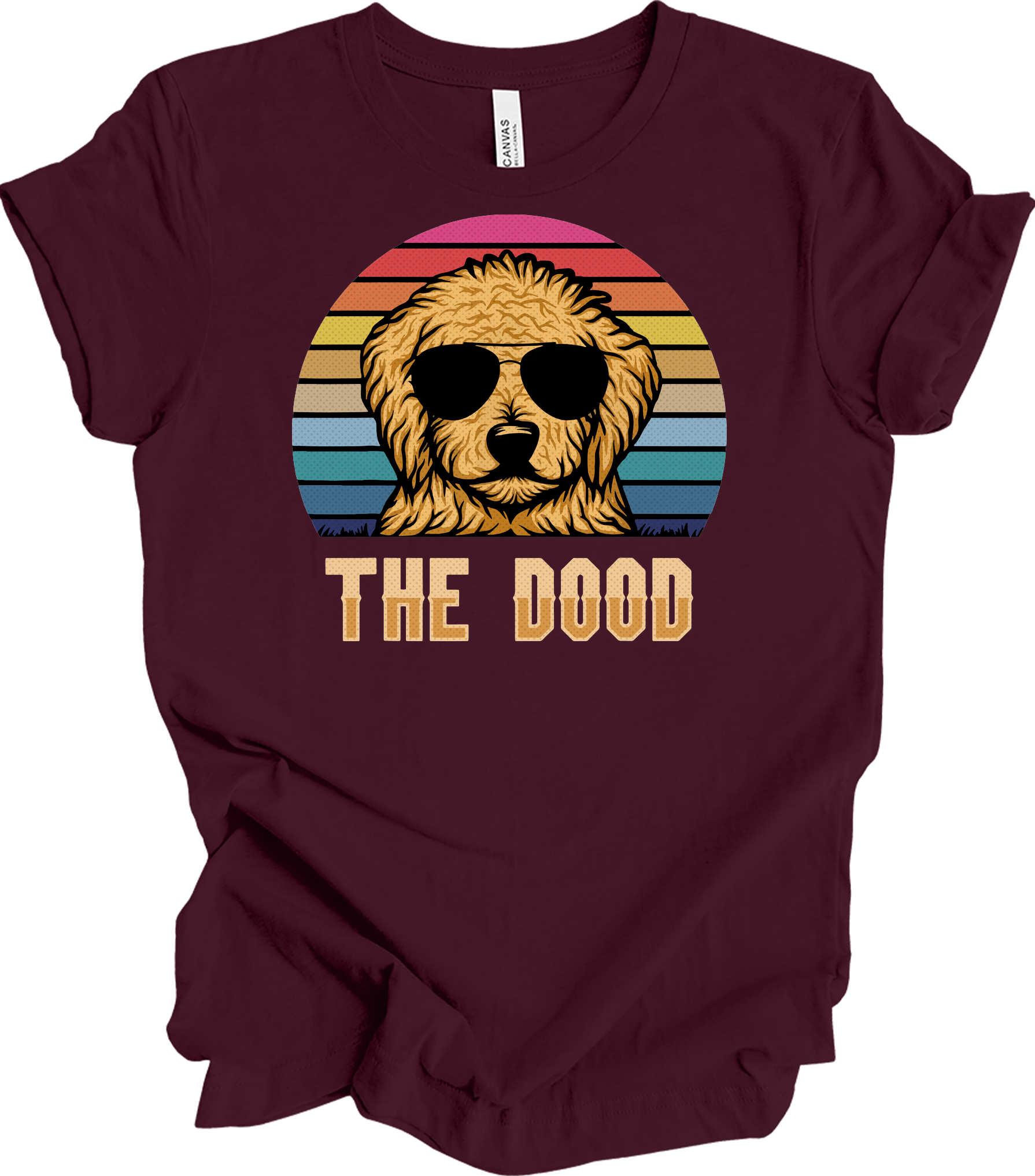 The Dood Goldendoodle - Vintage Retro Dog Lover T-Shirt in Maroon