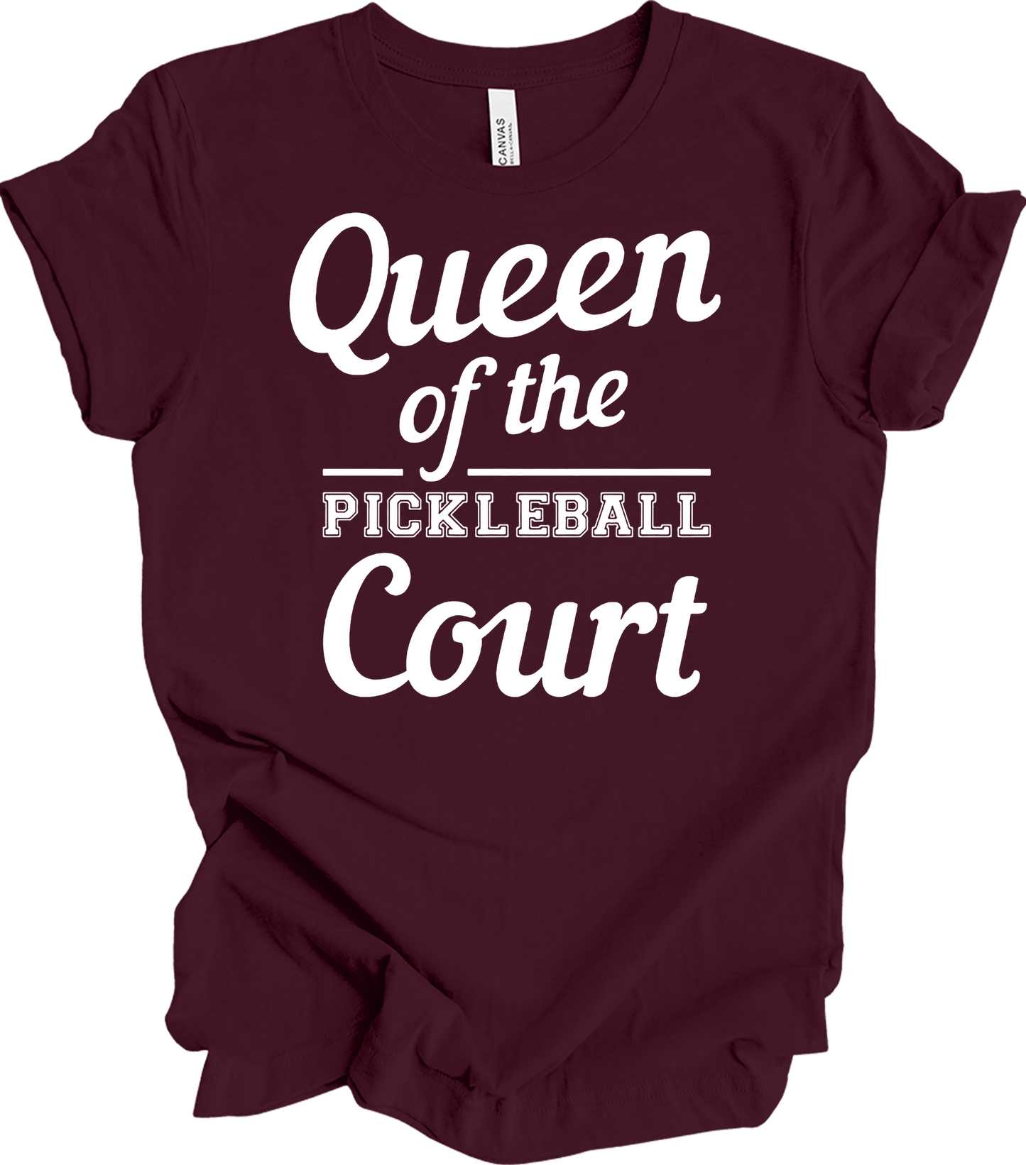 Pickleball Queen of the Court T-Shirt in Maroon