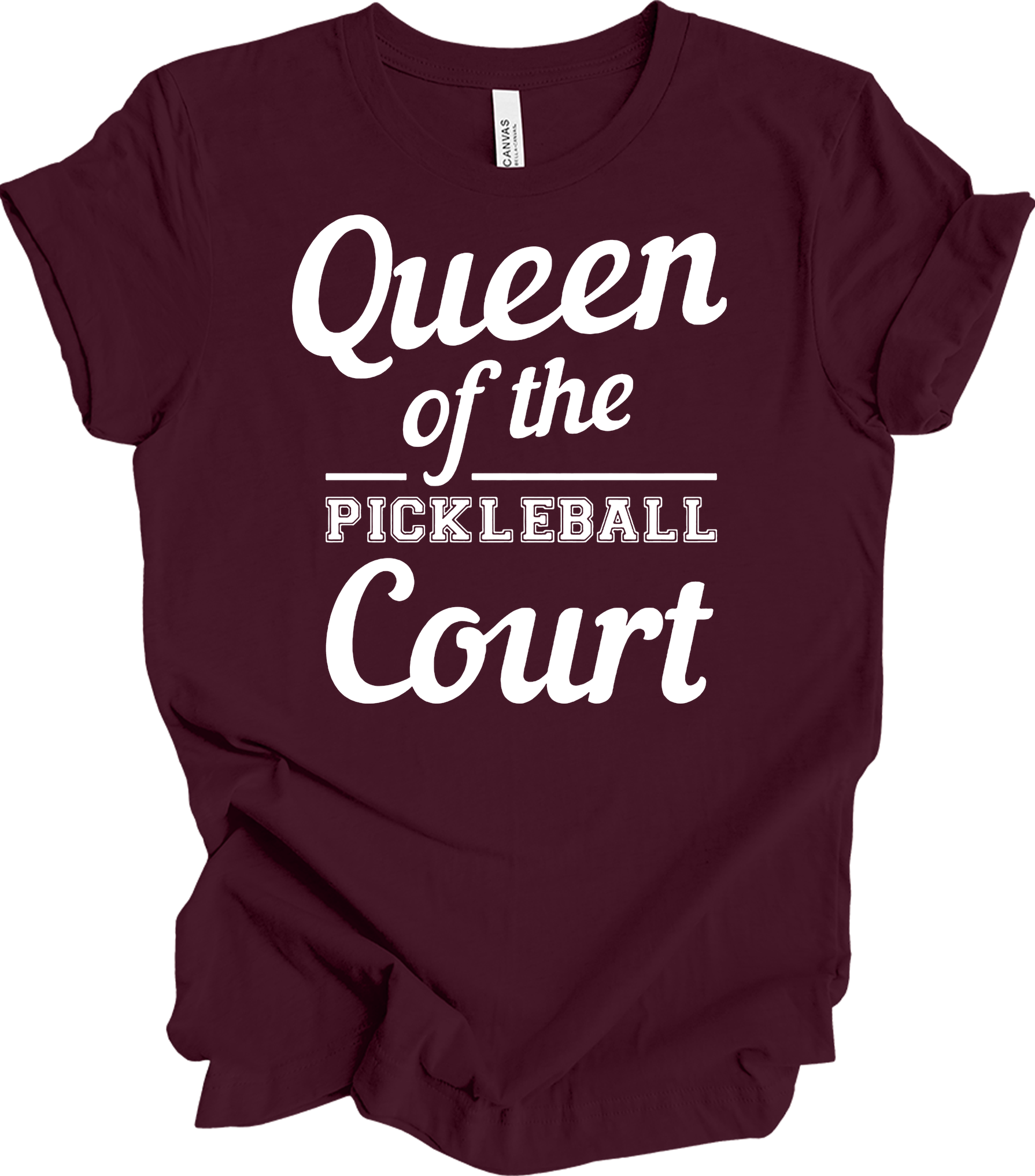 Pickleball Queen of the Court T-Shirt in Maroon
