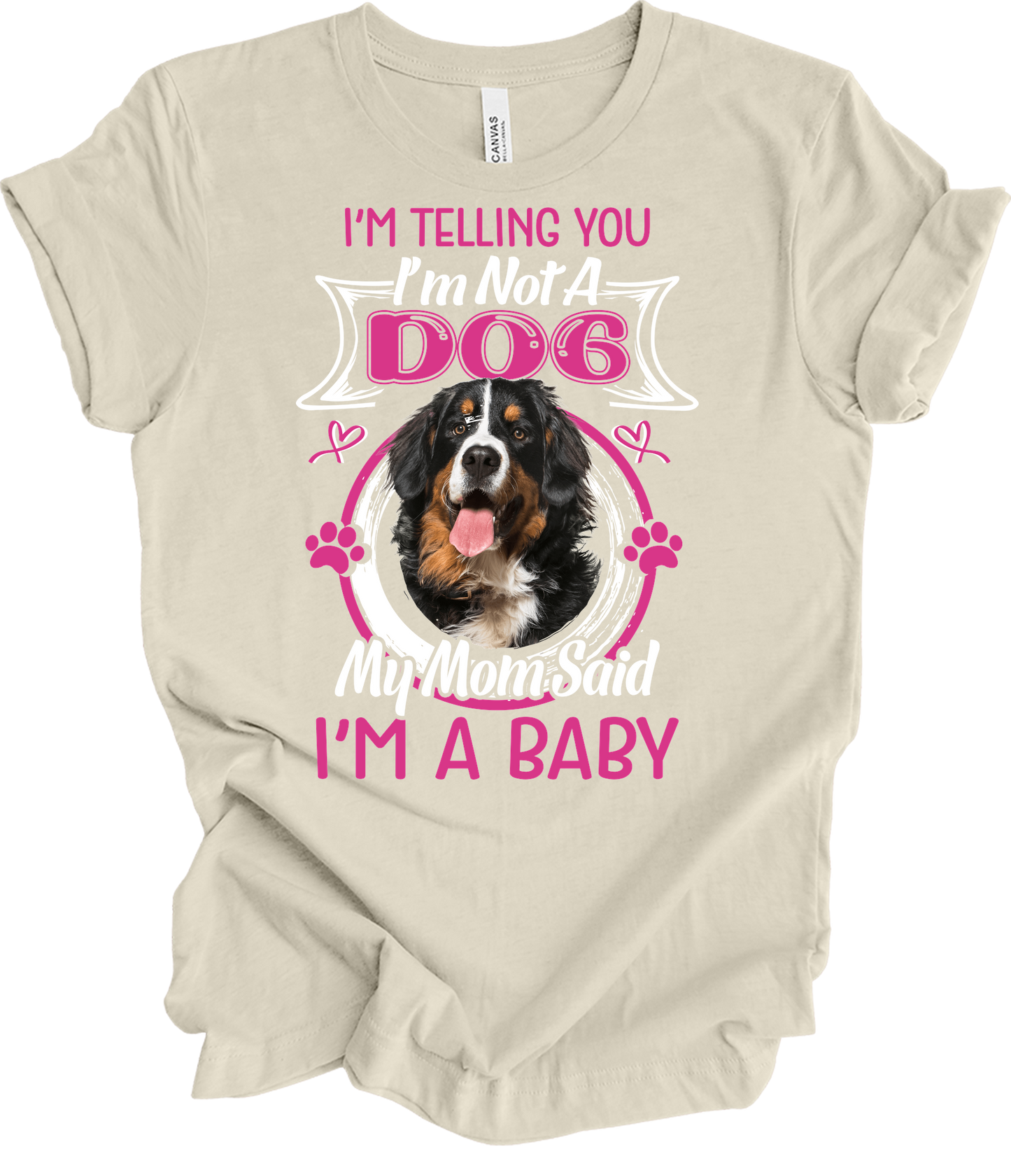 Bernese Mountain Dog Mom T-Shirt in Natural